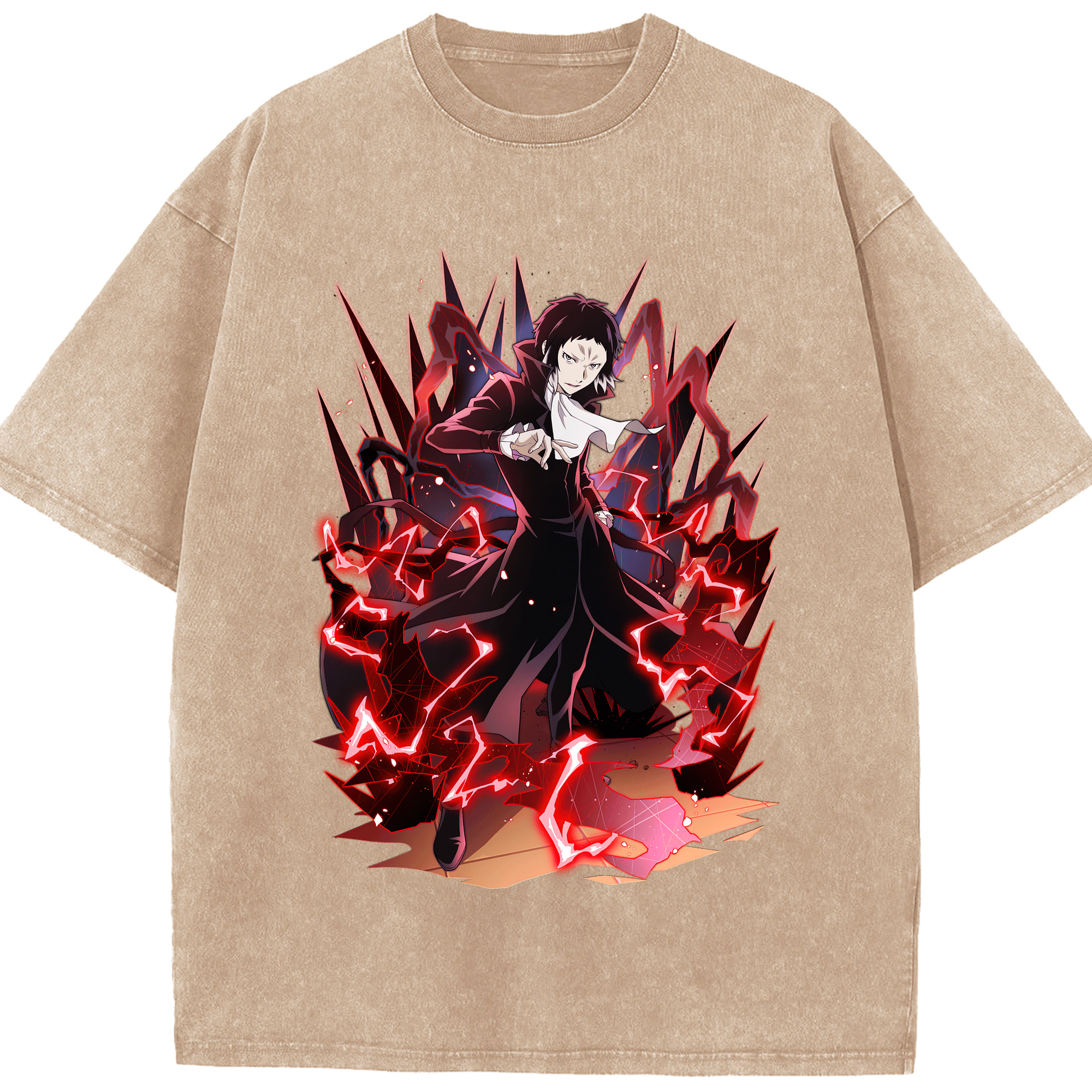 （画像用） 文豪ストレイドッグス Bungo Stray Dogs 綿100% ヴィンテージ風 半袖Tシャツ（フロントプリント）