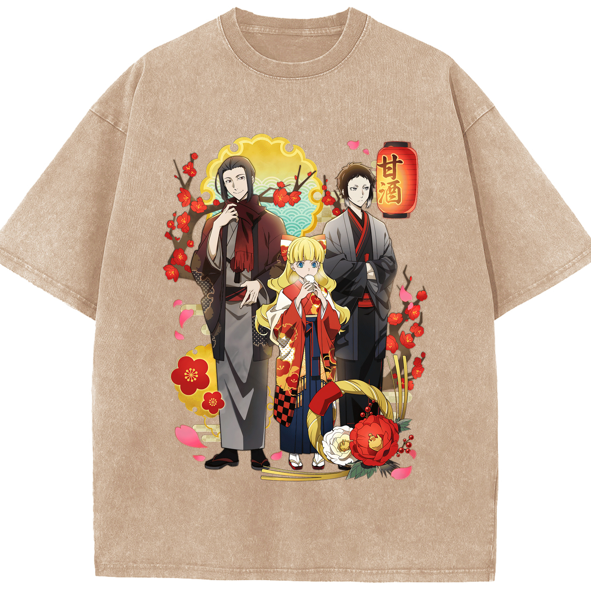（画像用） 文豪ストレイドッグス Bungo Stray Dogs 綿100% ヴィンテージ風 半袖Tシャツ（フロントプリント）