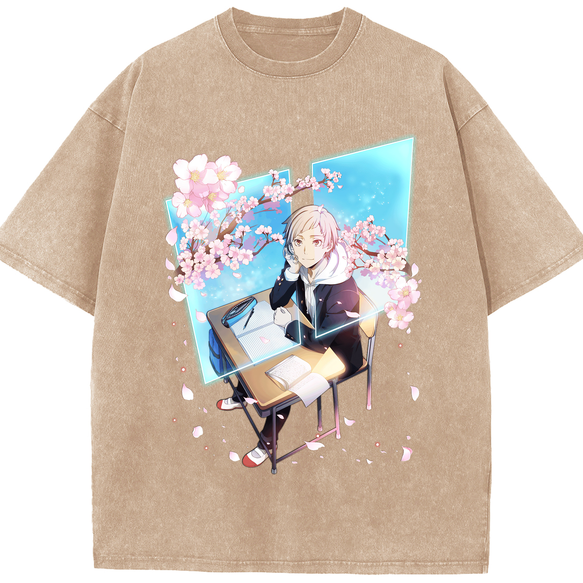 （画像用） 文豪ストレイドッグス Bungo Stray Dogs 綿100% ヴィンテージ風 半袖Tシャツ（フロントプリント）