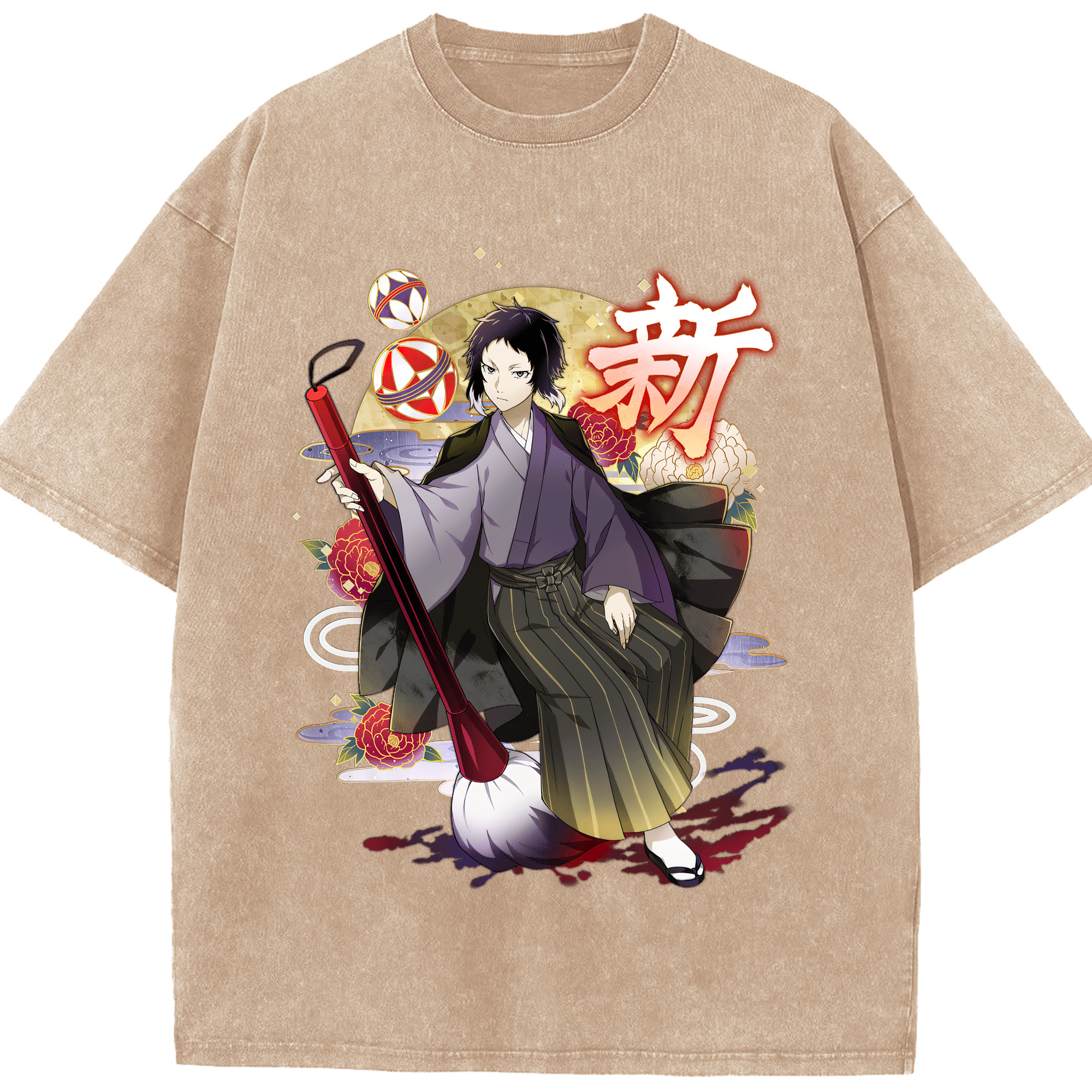 （画像用） 文豪ストレイドッグス Bungo Stray Dogs 綿100% ヴィンテージ風 半袖Tシャツ（フロントプリント）