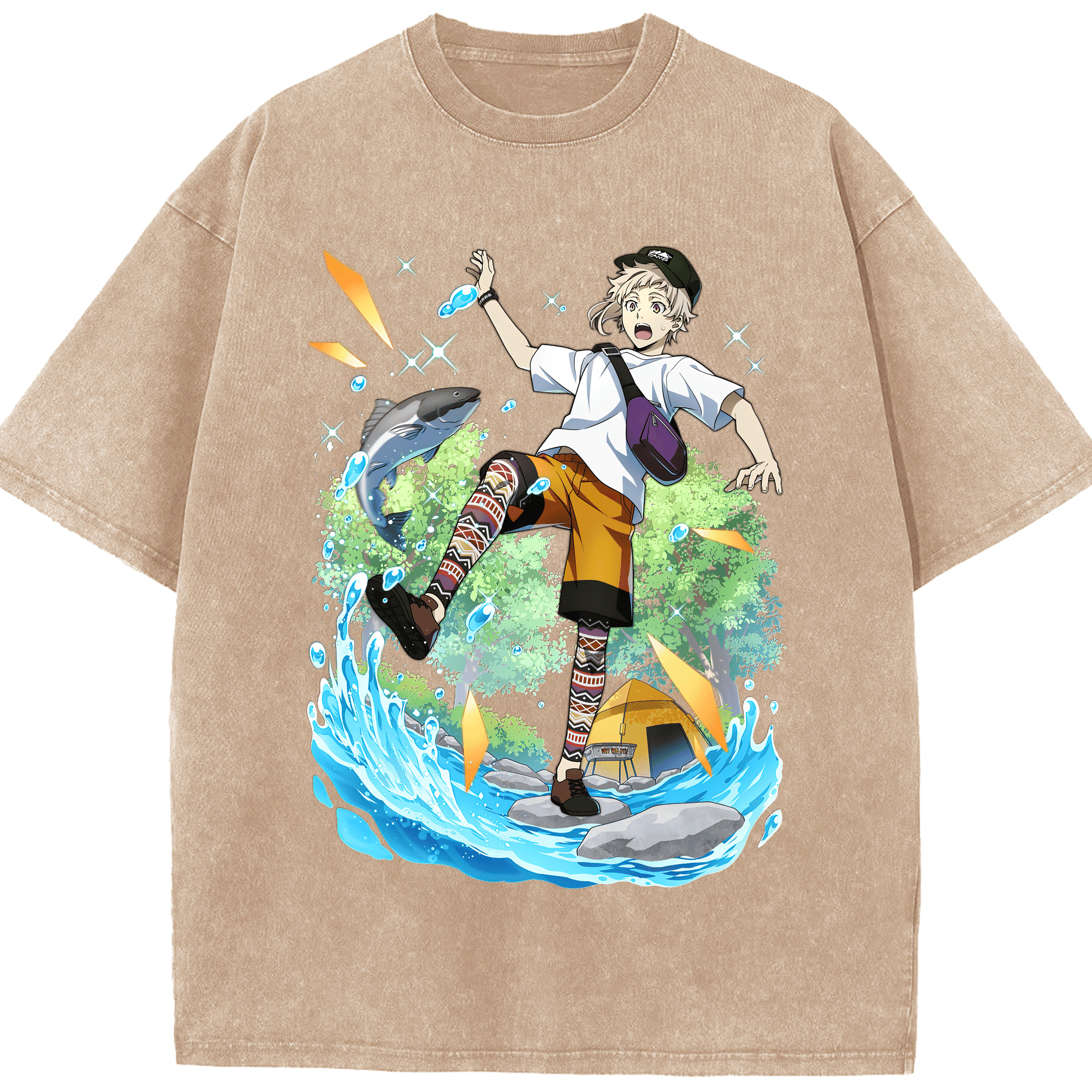 （画像用） 文豪ストレイドッグス Bungo Stray Dogs 綿100% ヴィンテージ風 半袖Tシャツ（フロントプリント）