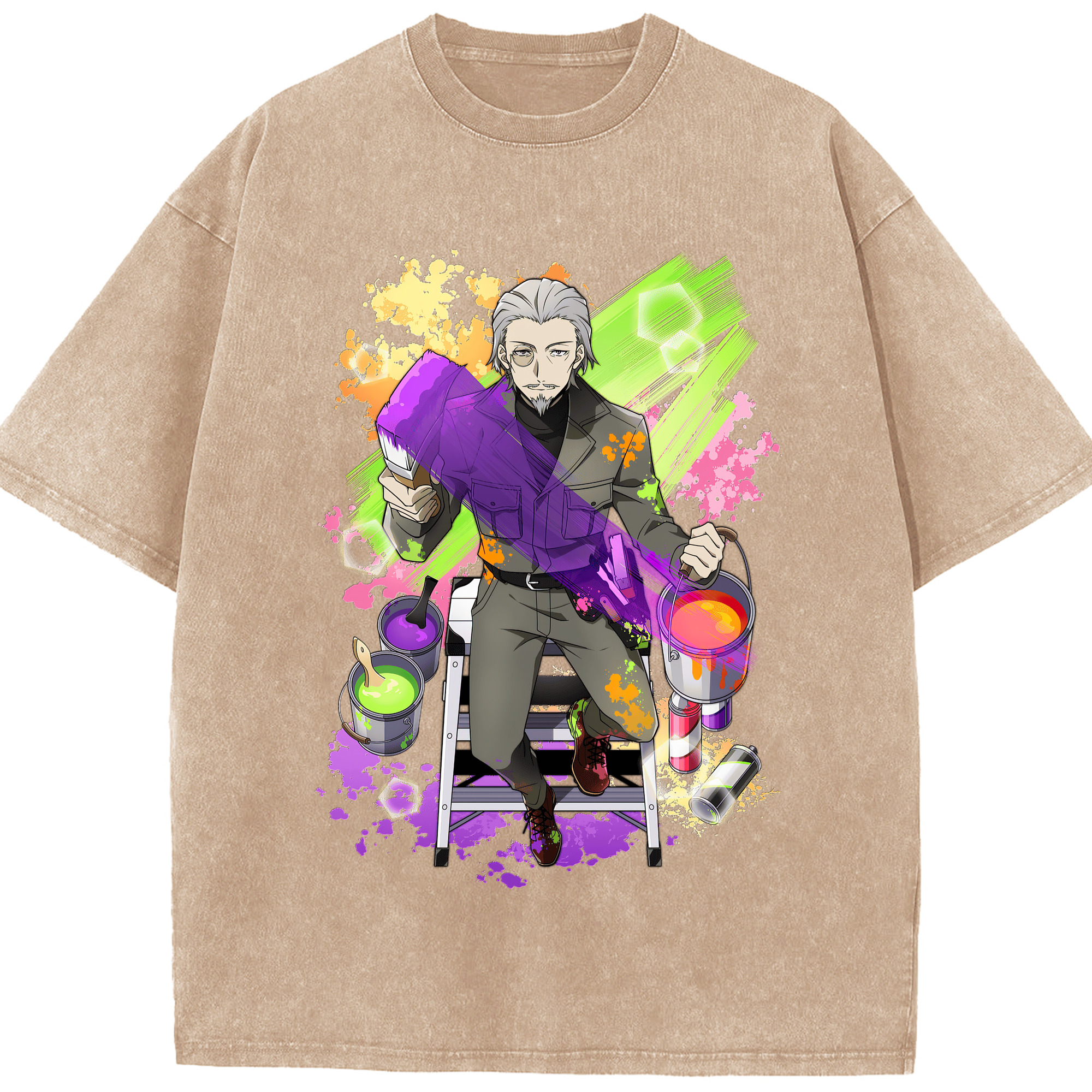 （画像用） 文豪ストレイドッグス Bungo Stray Dogs 綿100% ヴィンテージ風 半袖Tシャツ（フロントプリント）