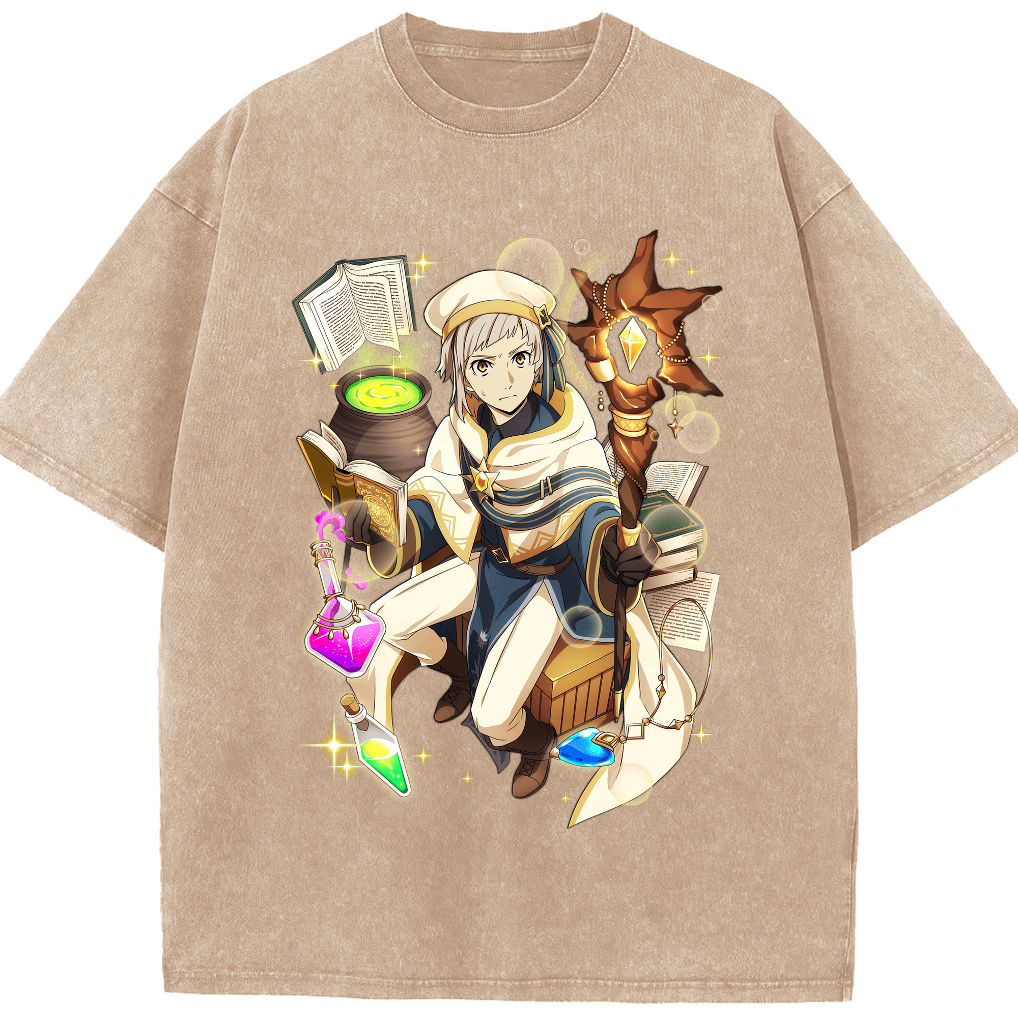 （画像用） 文豪ストレイドッグス Bungo Stray Dogs 綿100% ヴィンテージ風 半袖Tシャツ（フロントプリント）