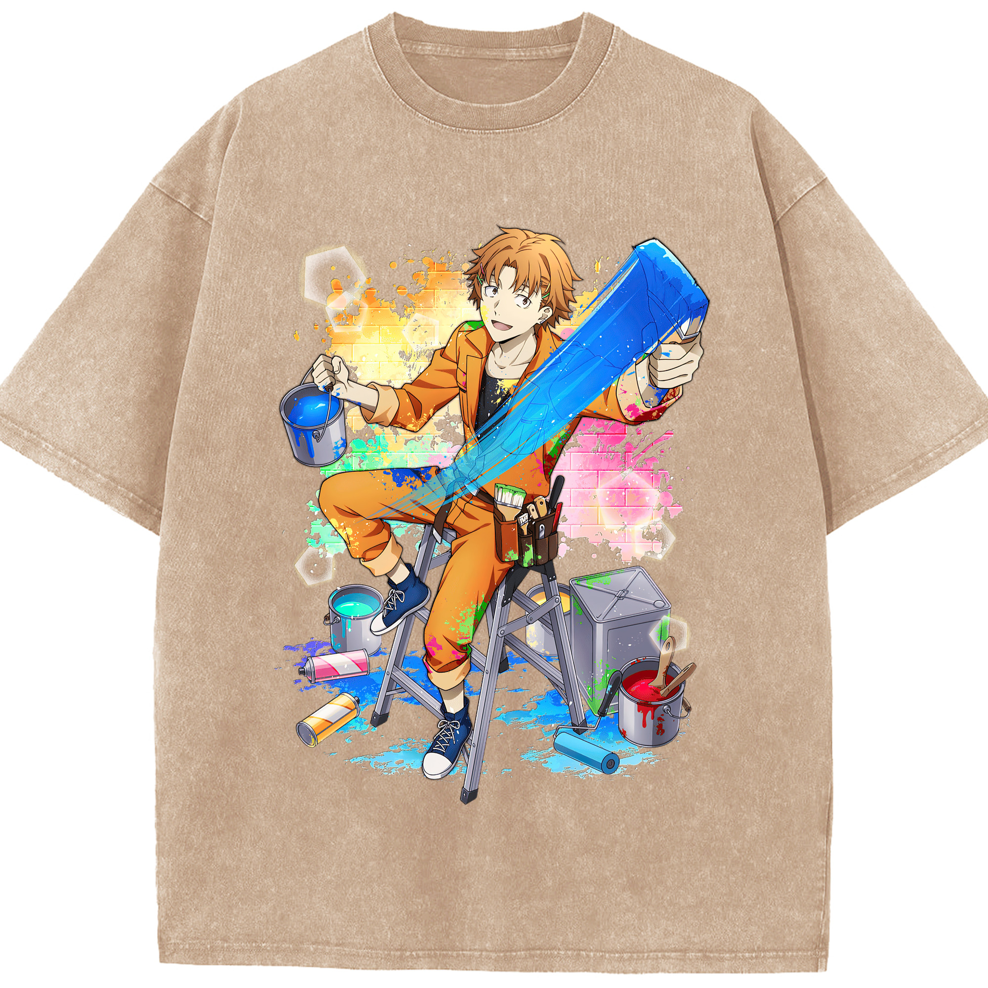 （画像用） 文豪ストレイドッグス Bungo Stray Dogs 綿100% ヴィンテージ風 半袖Tシャツ（フロントプリント）