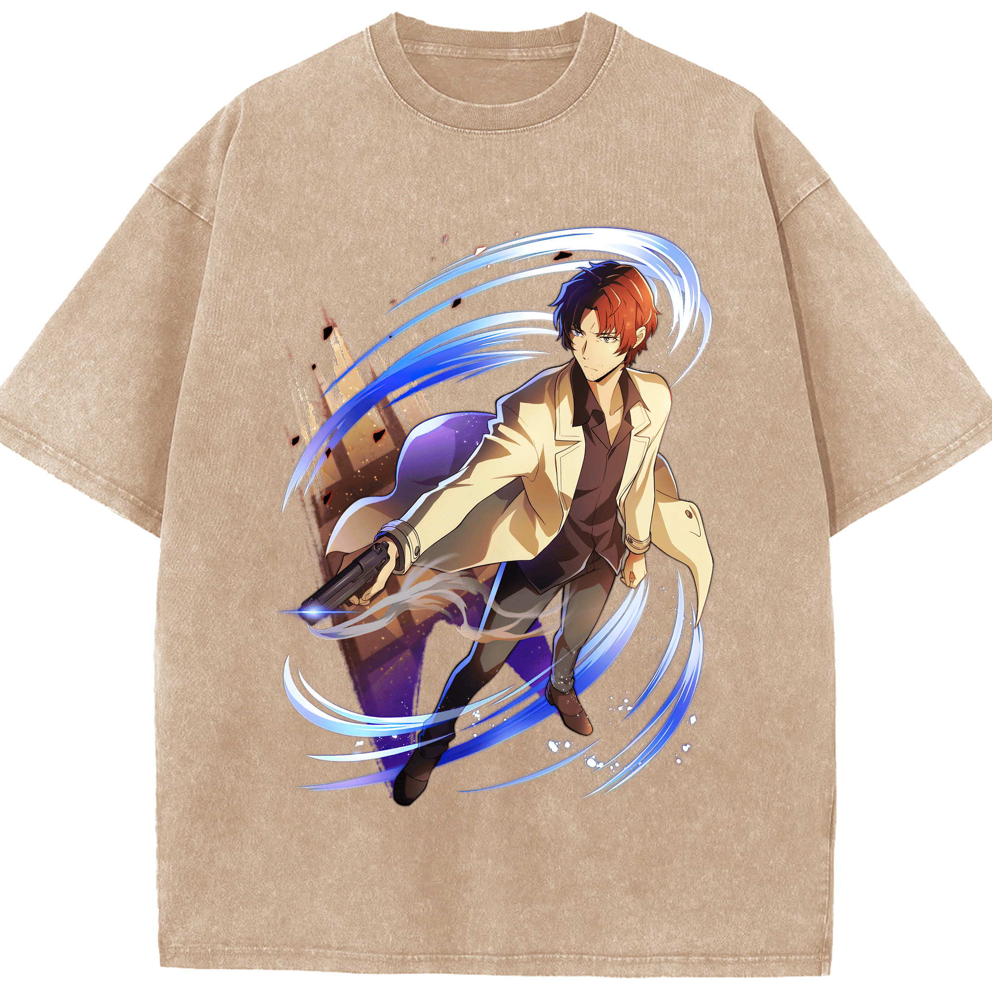 （画像用） 文豪ストレイドッグス Bungo Stray Dogs 綿100% ヴィンテージ風 半袖Tシャツ（フロントプリント）