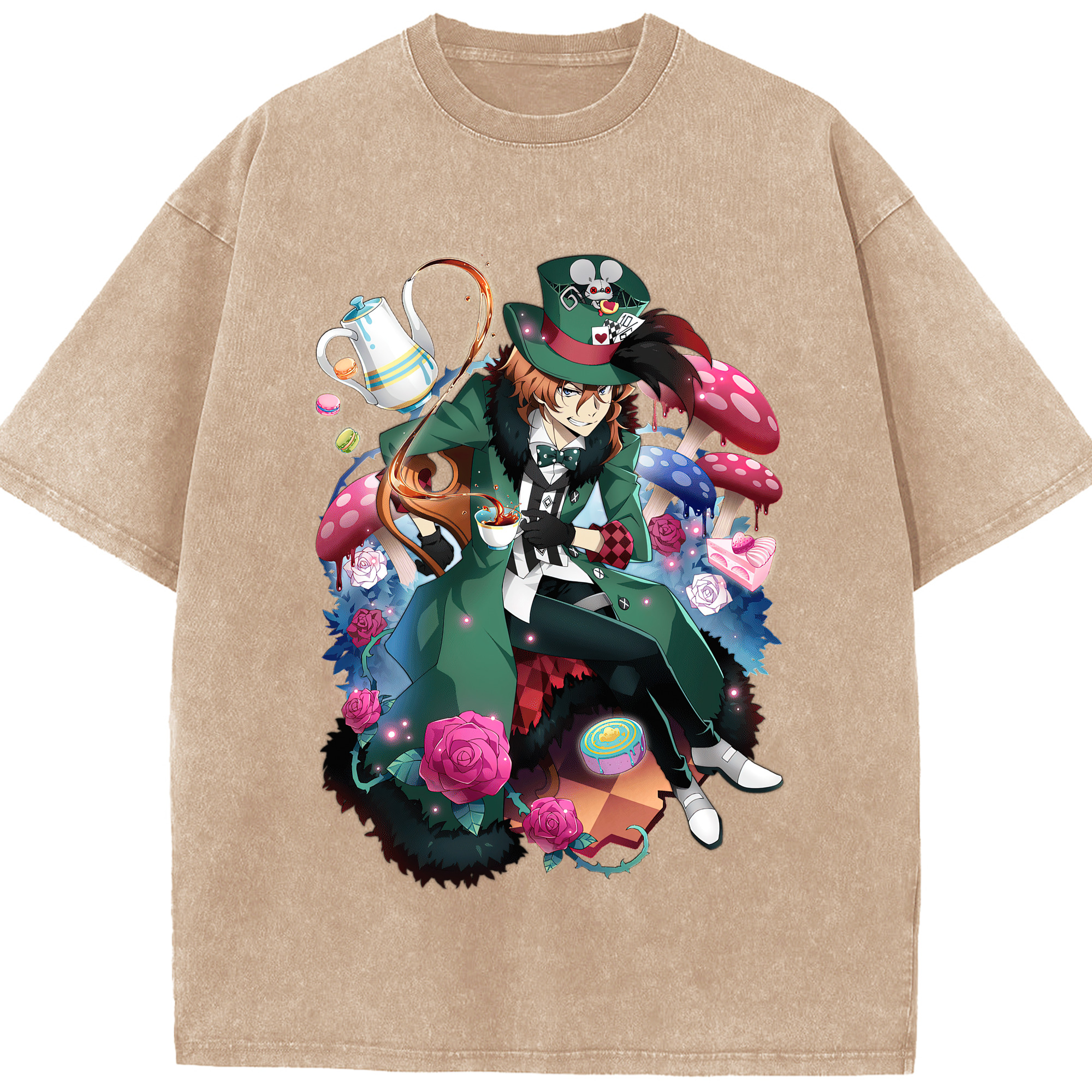 （画像用） 文豪ストレイドッグス Bungo Stray Dogs 綿100% ヴィンテージ風 半袖Tシャツ（フロントプリント）