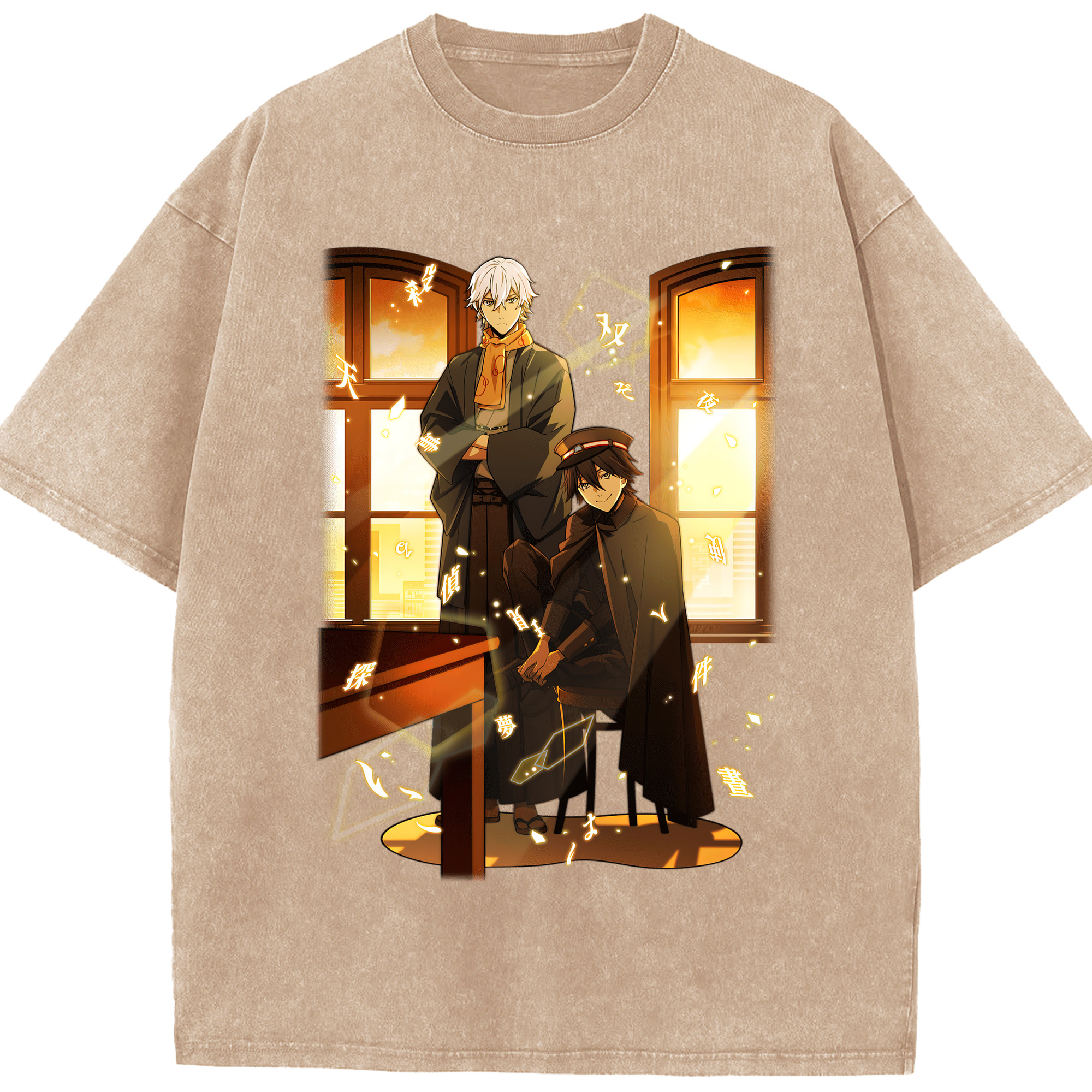 （画像用） 文豪ストレイドッグス Bungo Stray Dogs 綿100% ヴィンテージ風 半袖Tシャツ（フロントプリント）