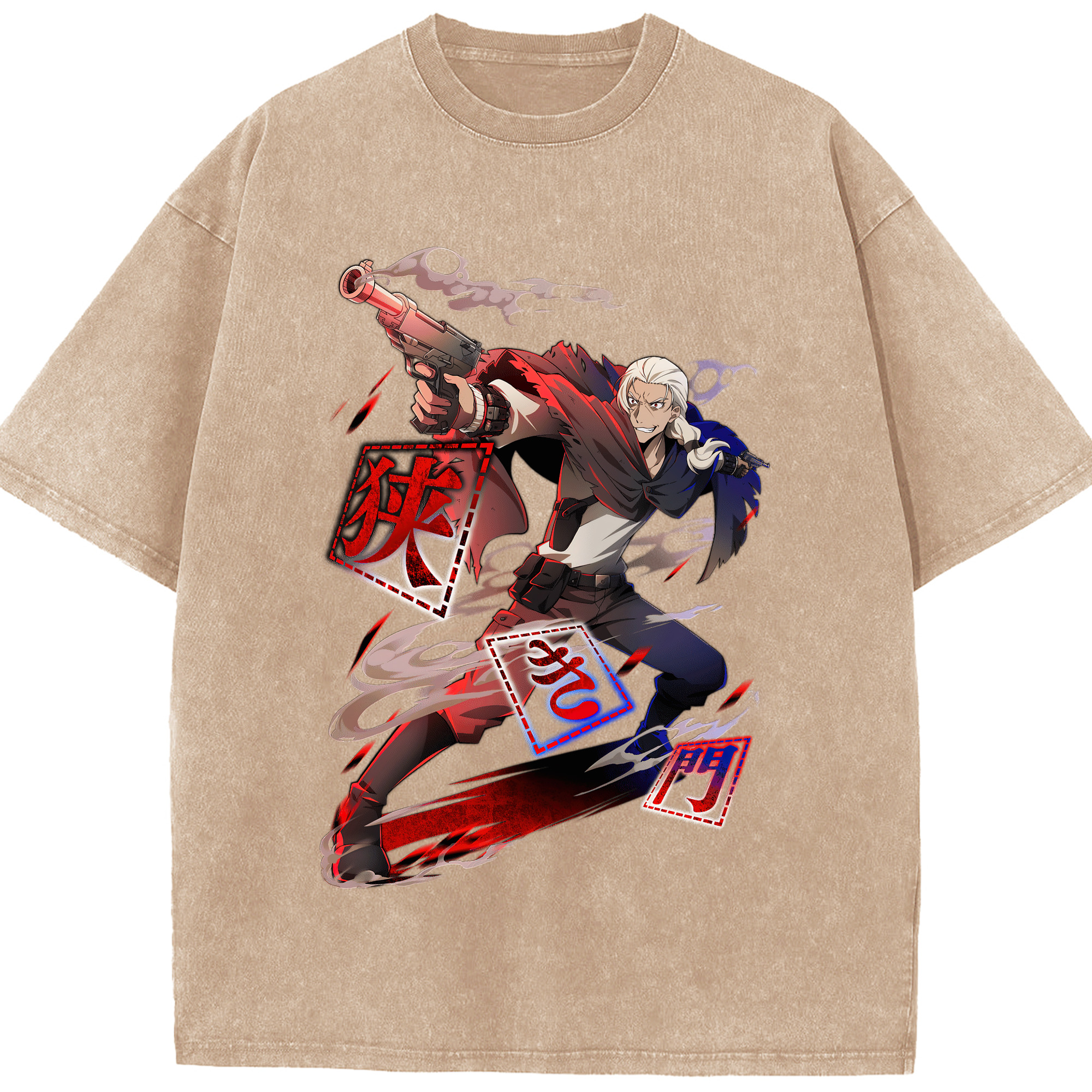 （画像用） 文豪ストレイドッグス Bungo Stray Dogs 綿100% ヴィンテージ風 半袖Tシャツ（フロントプリント）