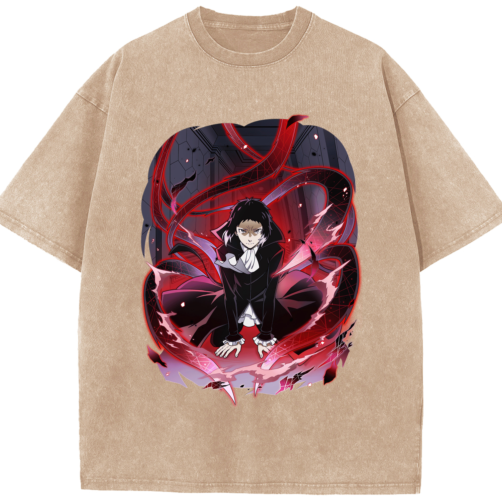 （画像用） 文豪ストレイドッグス Bungo Stray Dogs 綿100% ヴィンテージ風 半袖Tシャツ（フロントプリント）