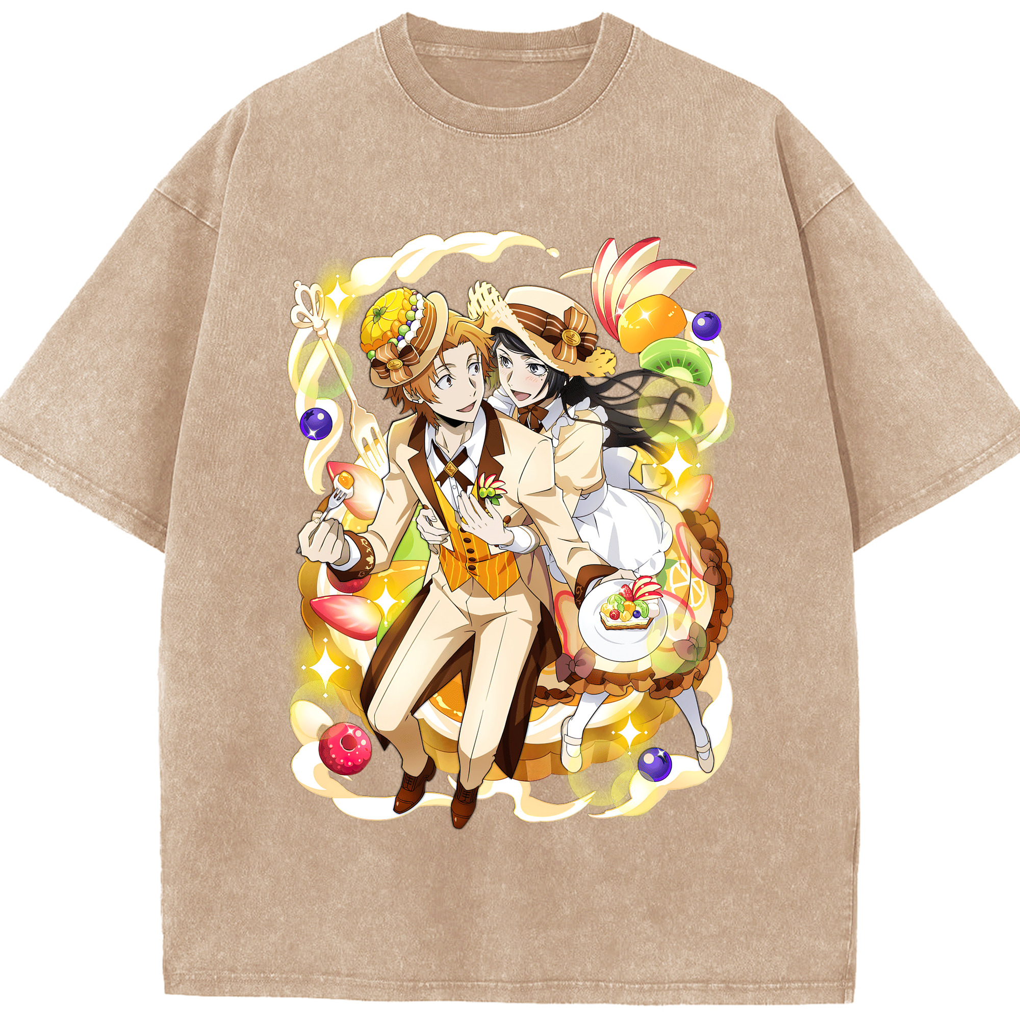 （画像用） 文豪ストレイドッグス Bungo Stray Dogs 綿100% ヴィンテージ風 半袖Tシャツ（フロントプリント）