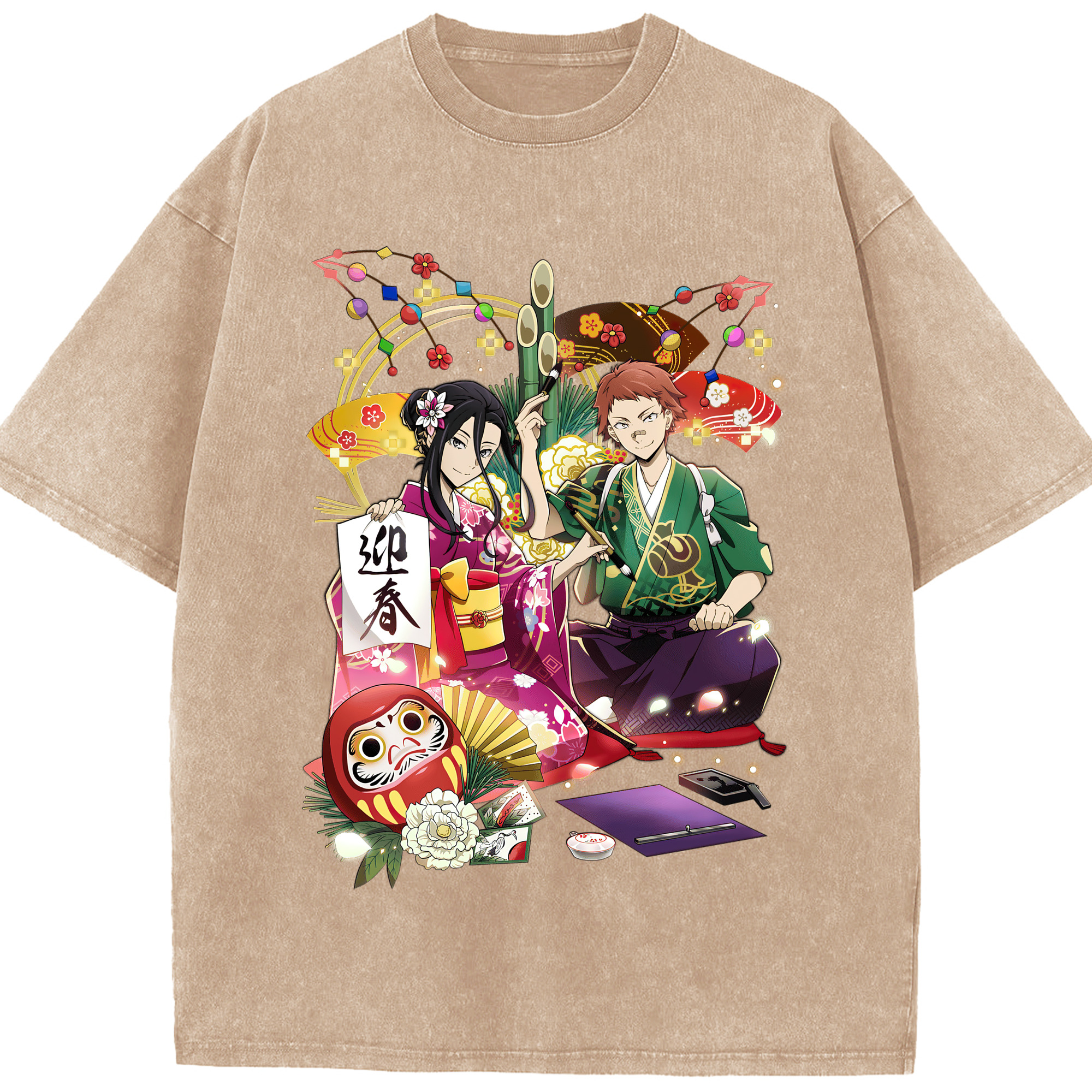 （画像用） 文豪ストレイドッグス Bungo Stray Dogs 綿100% ヴィンテージ風 半袖Tシャツ（フロントプリント）