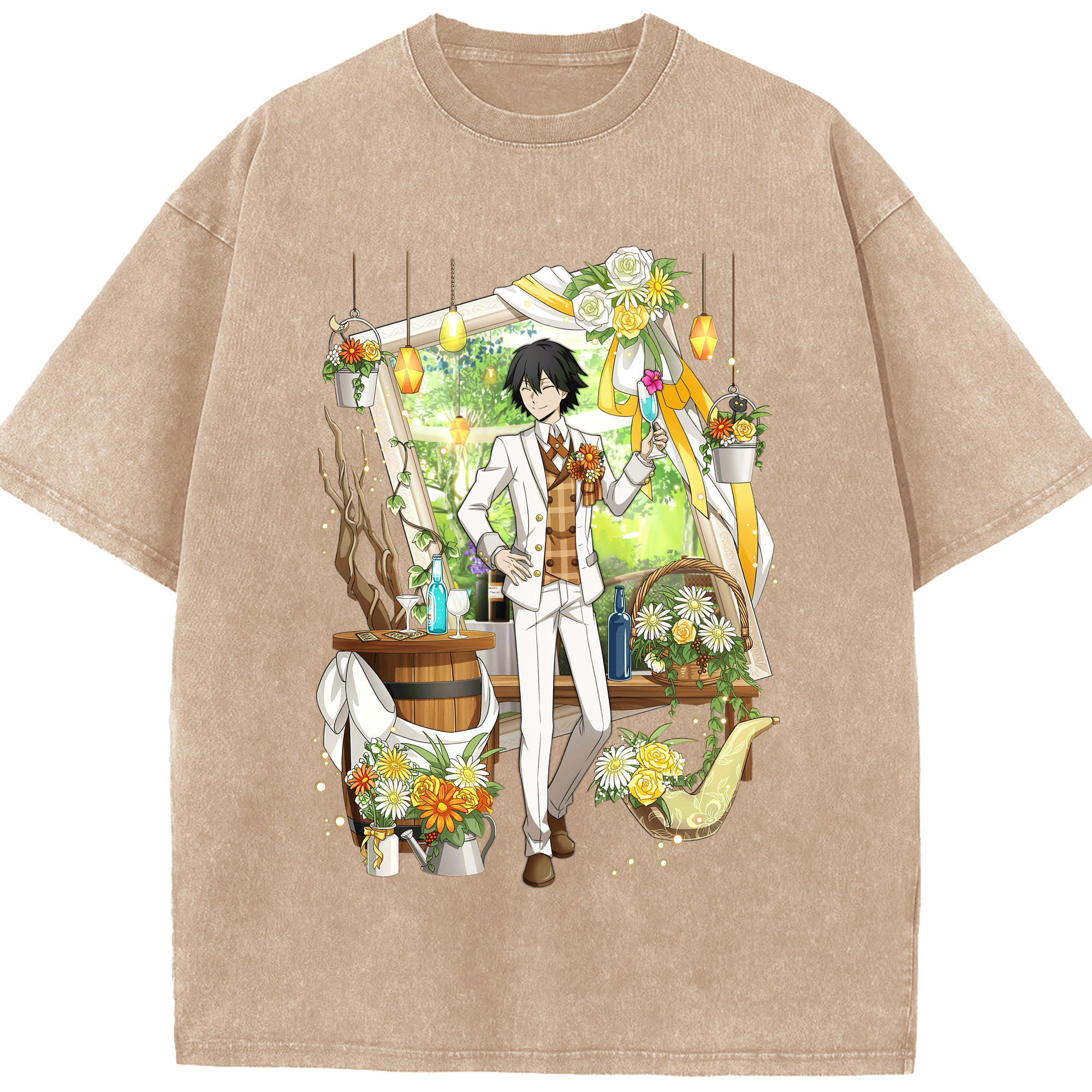 （画像用） 文豪ストレイドッグス Bungo Stray Dogs 綿100% ヴィンテージ風 半袖Tシャツ（フロントプリント）