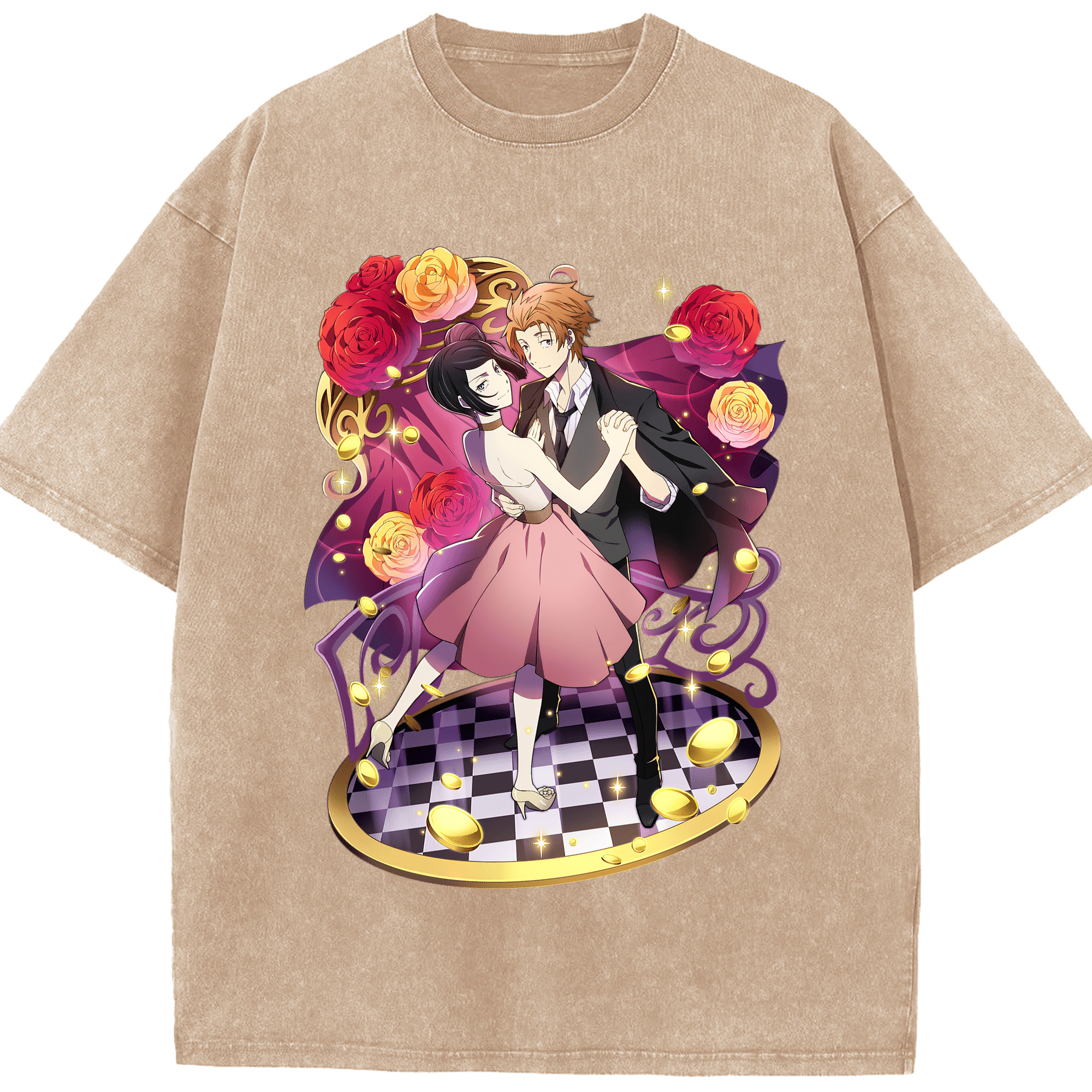 （画像用） 文豪ストレイドッグス Bungo Stray Dogs 綿100% ヴィンテージ風 半袖Tシャツ（フロントプリント）
