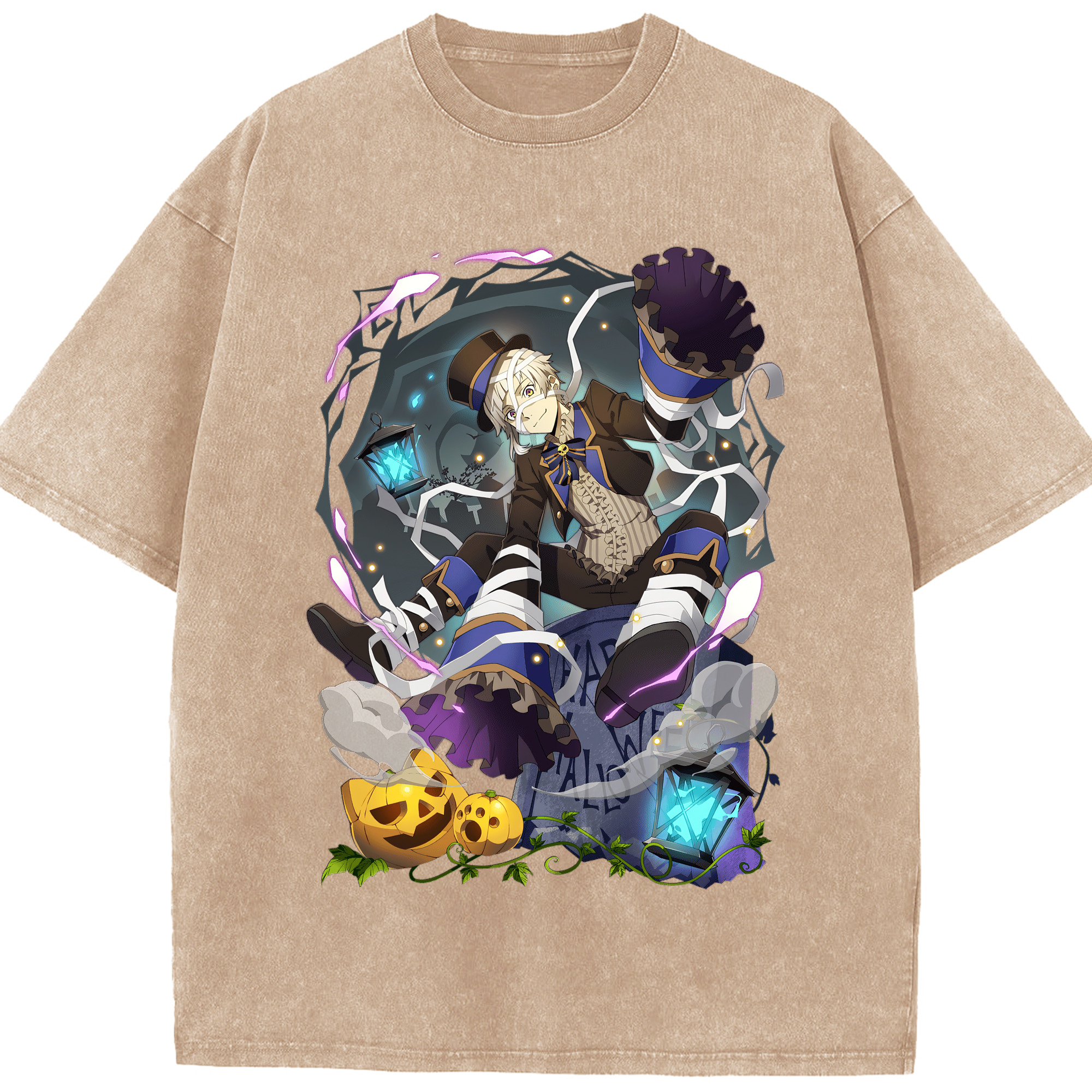 （画像用） 文豪ストレイドッグス Bungo Stray Dogs 綿100% ヴィンテージ風 半袖Tシャツ（フロントプリント）