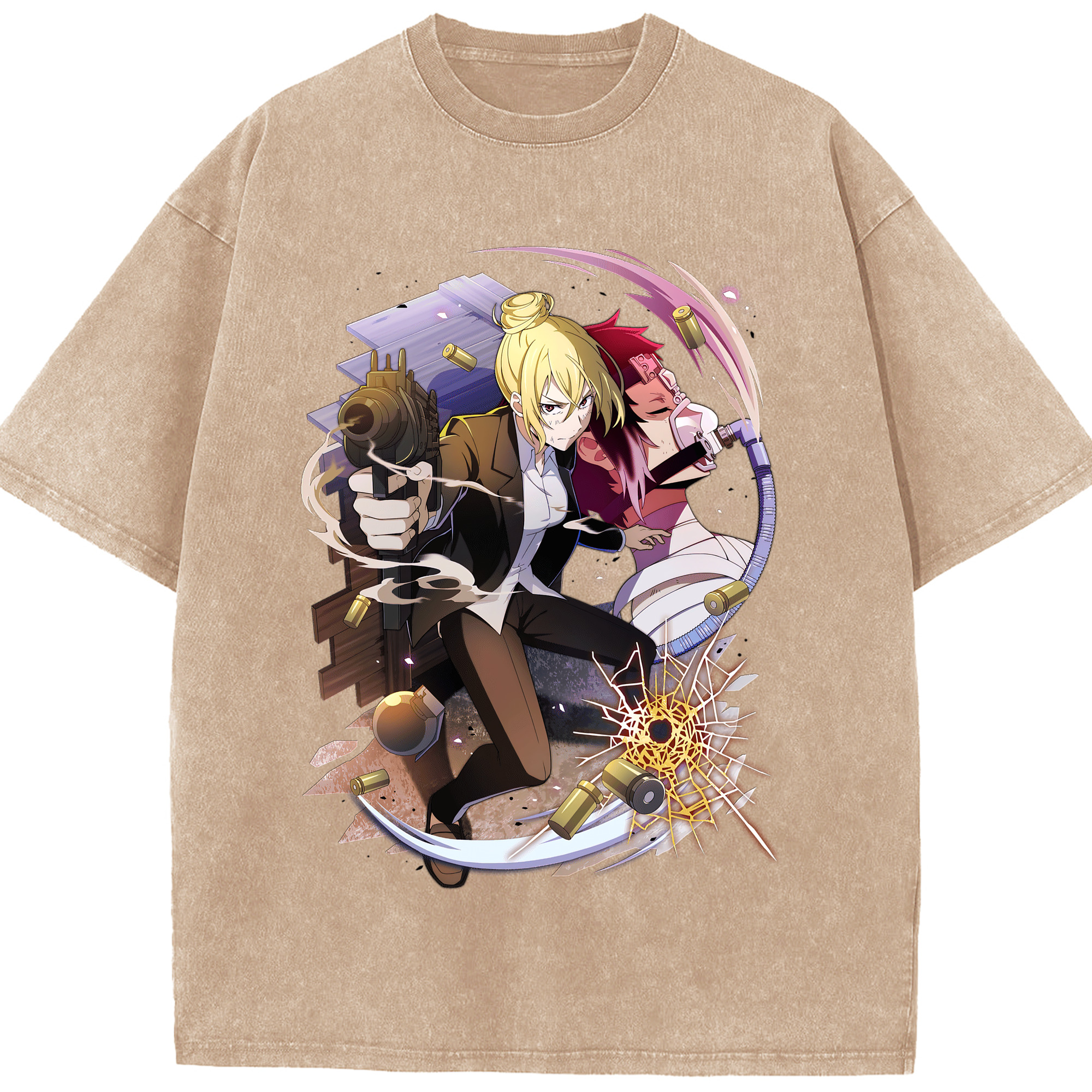 （画像用） 文豪ストレイドッグス Bungo Stray Dogs 綿100% ヴィンテージ風 半袖Tシャツ（フロントプリント）