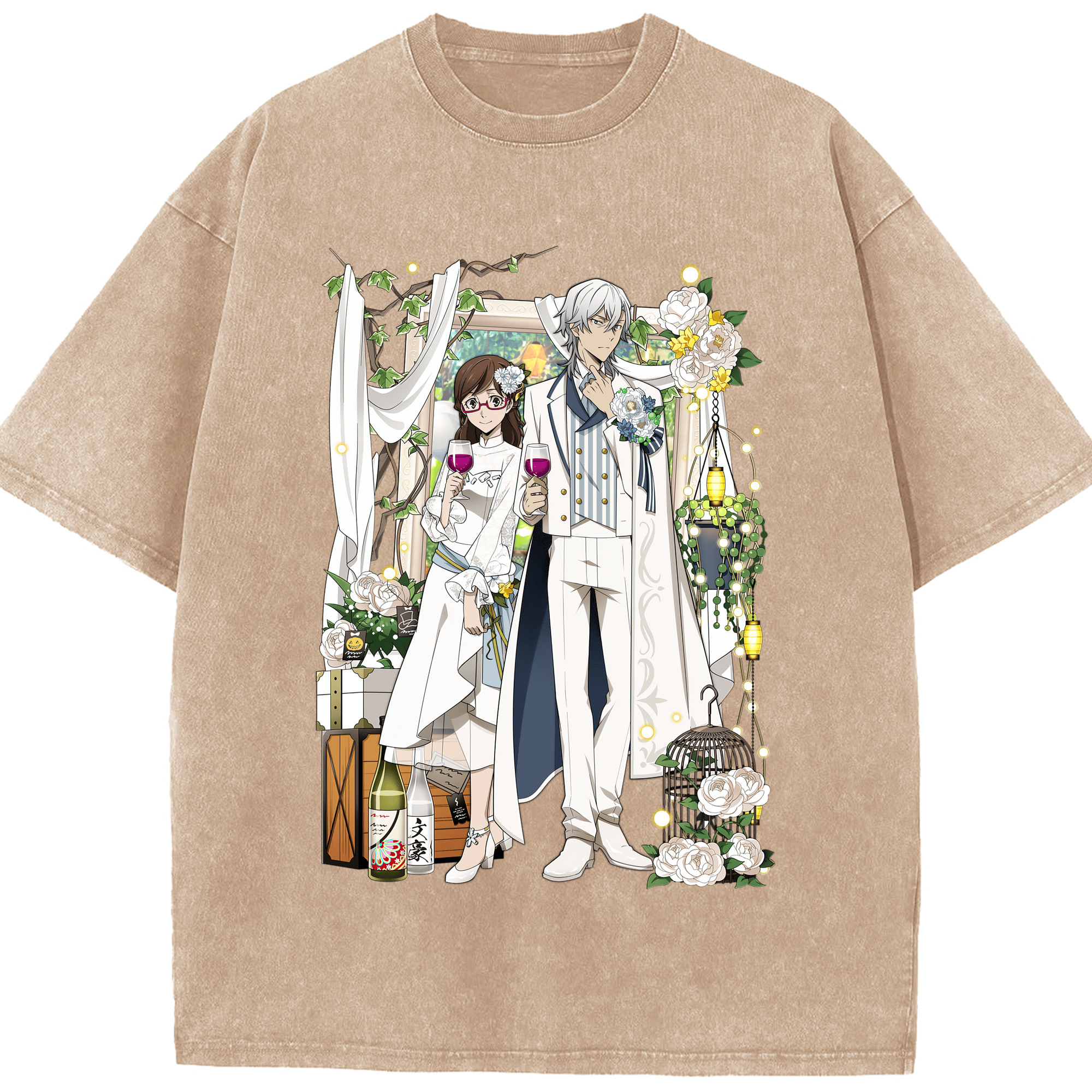 （画像用） 文豪ストレイドッグス Bungo Stray Dogs 綿100% ヴィンテージ風 半袖Tシャツ（フロントプリント）