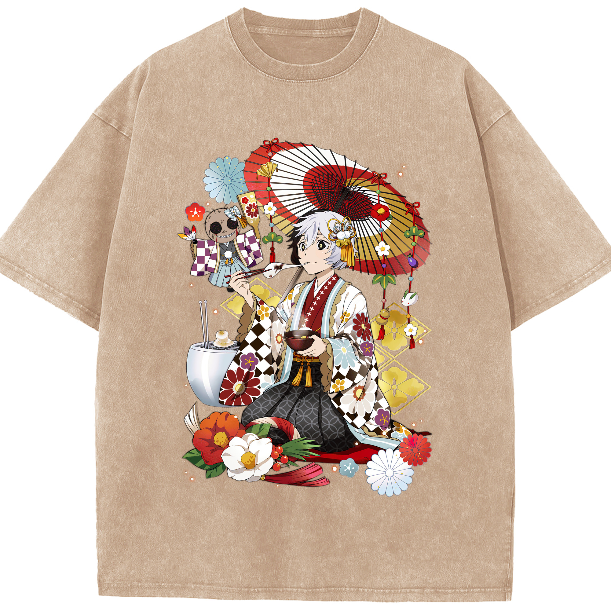 （画像用） 文豪ストレイドッグス Bungo Stray Dogs 綿100% ヴィンテージ風 半袖Tシャツ（フロントプリント）