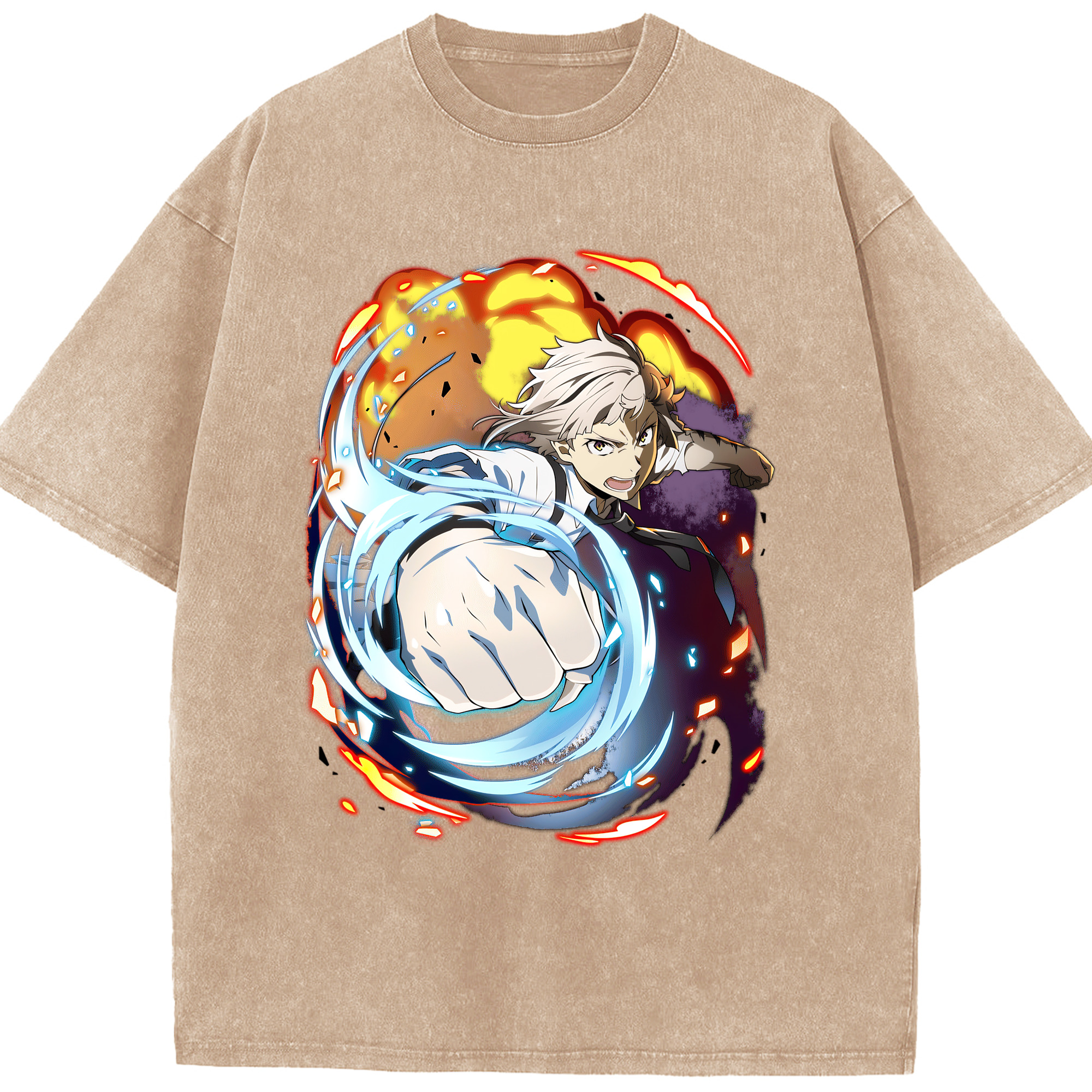 （画像用） 文豪ストレイドッグス Bungo Stray Dogs 綿100% ヴィンテージ風 半袖Tシャツ（フロントプリント）