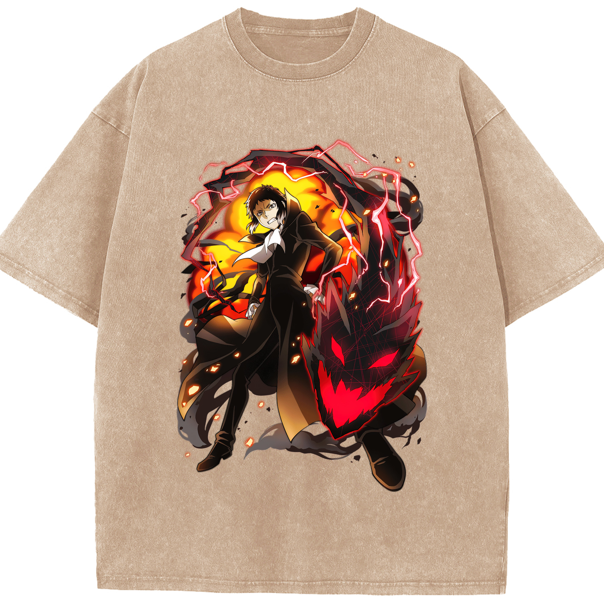 （画像用） 文豪ストレイドッグス Bungo Stray Dogs 綿100% ヴィンテージ風 半袖Tシャツ（フロントプリント）