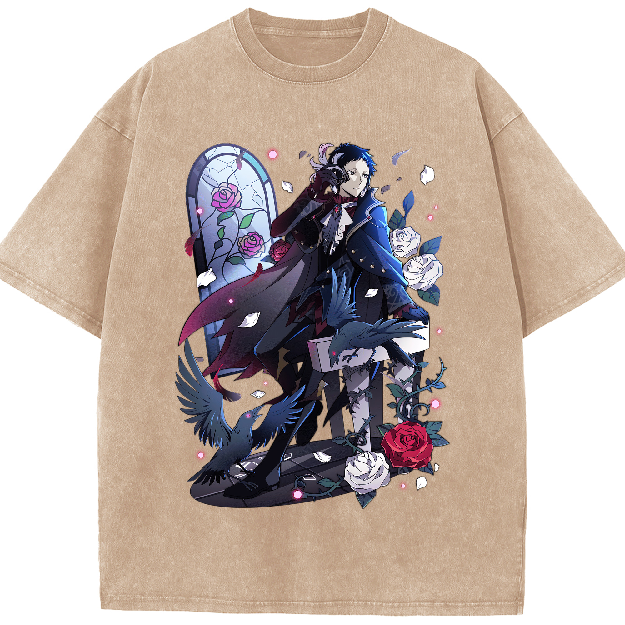 （画像用） 文豪ストレイドッグス Bungo Stray Dogs 綿100% ヴィンテージ風 半袖Tシャツ（フロントプリント）