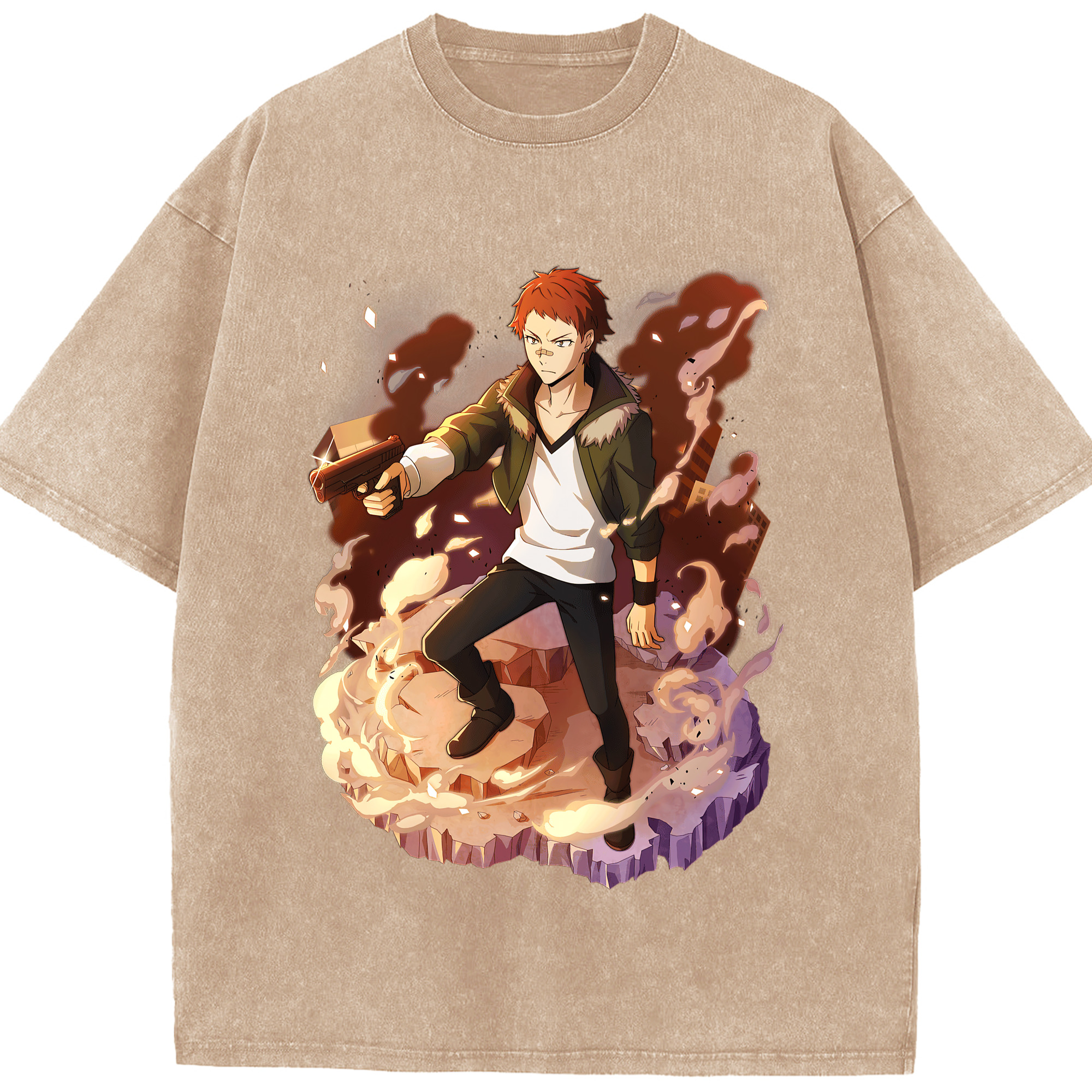 （画像用） 文豪ストレイドッグス Bungo Stray Dogs 綿100% ヴィンテージ風 半袖Tシャツ（フロントプリント）