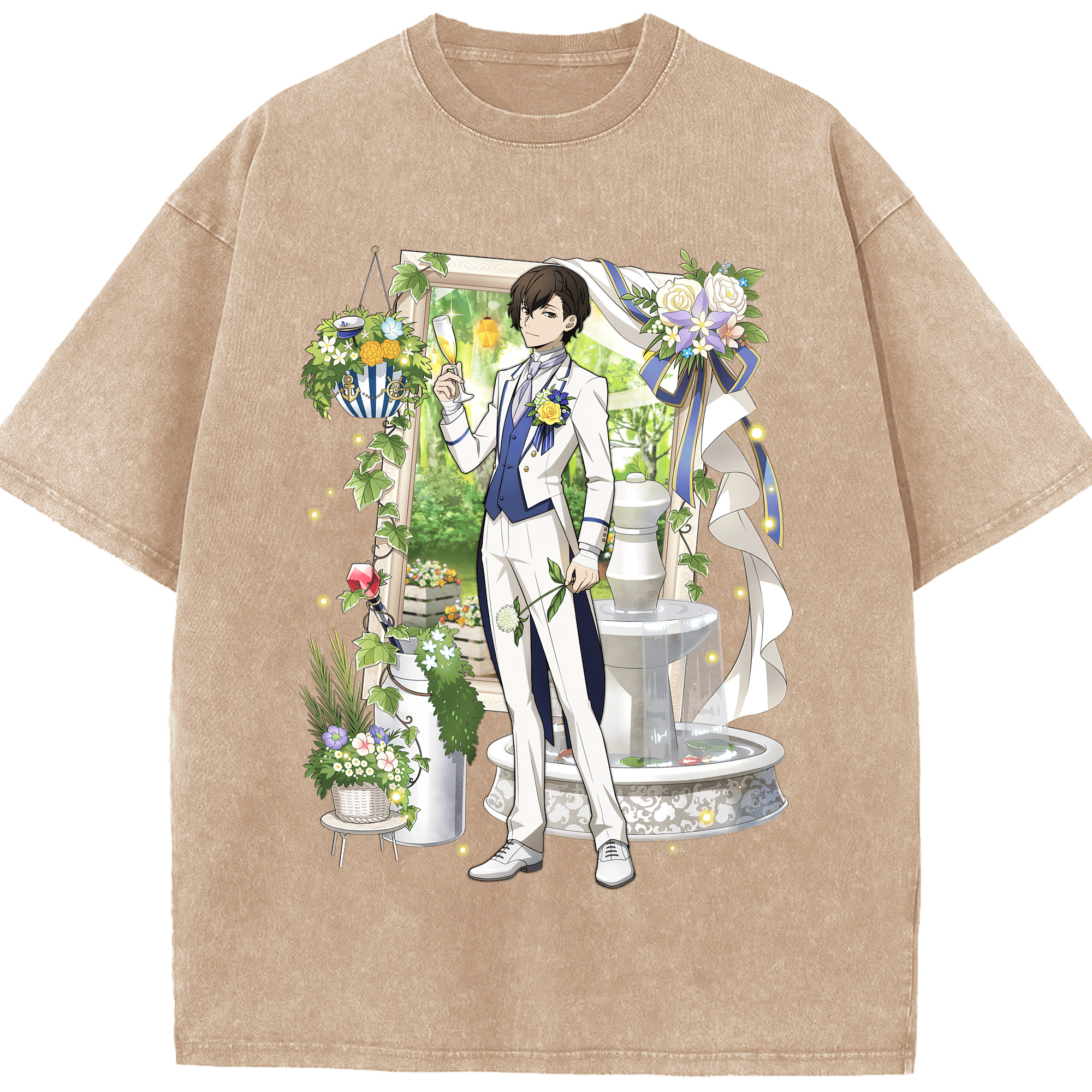 （画像用） 文豪ストレイドッグス Bungo Stray Dogs 綿100% ヴィンテージ風 半袖Tシャツ（フロントプリント）