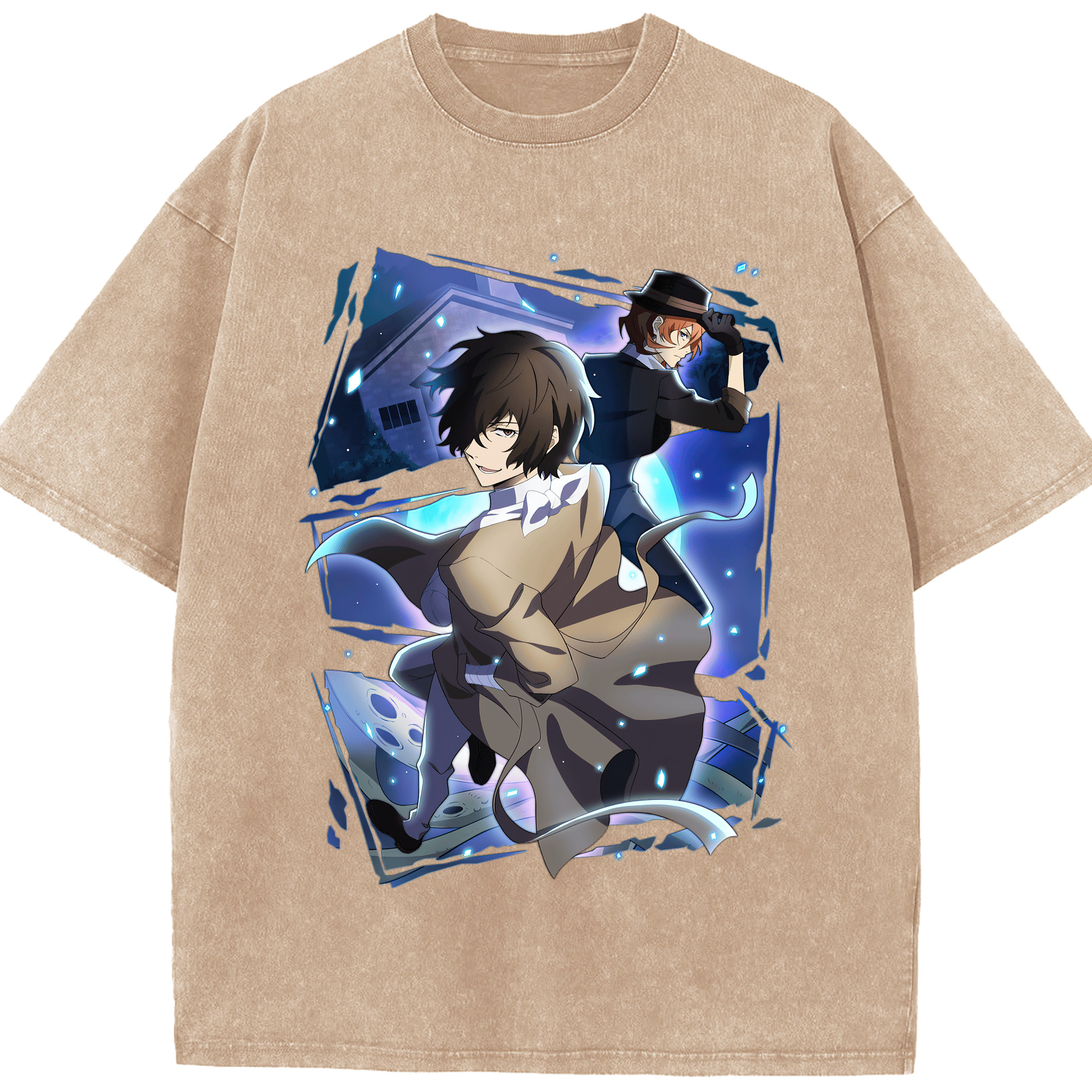 （画像用） 文豪ストレイドッグス Bungo Stray Dogs 綿100% ヴィンテージ風 半袖Tシャツ（フロントプリント）