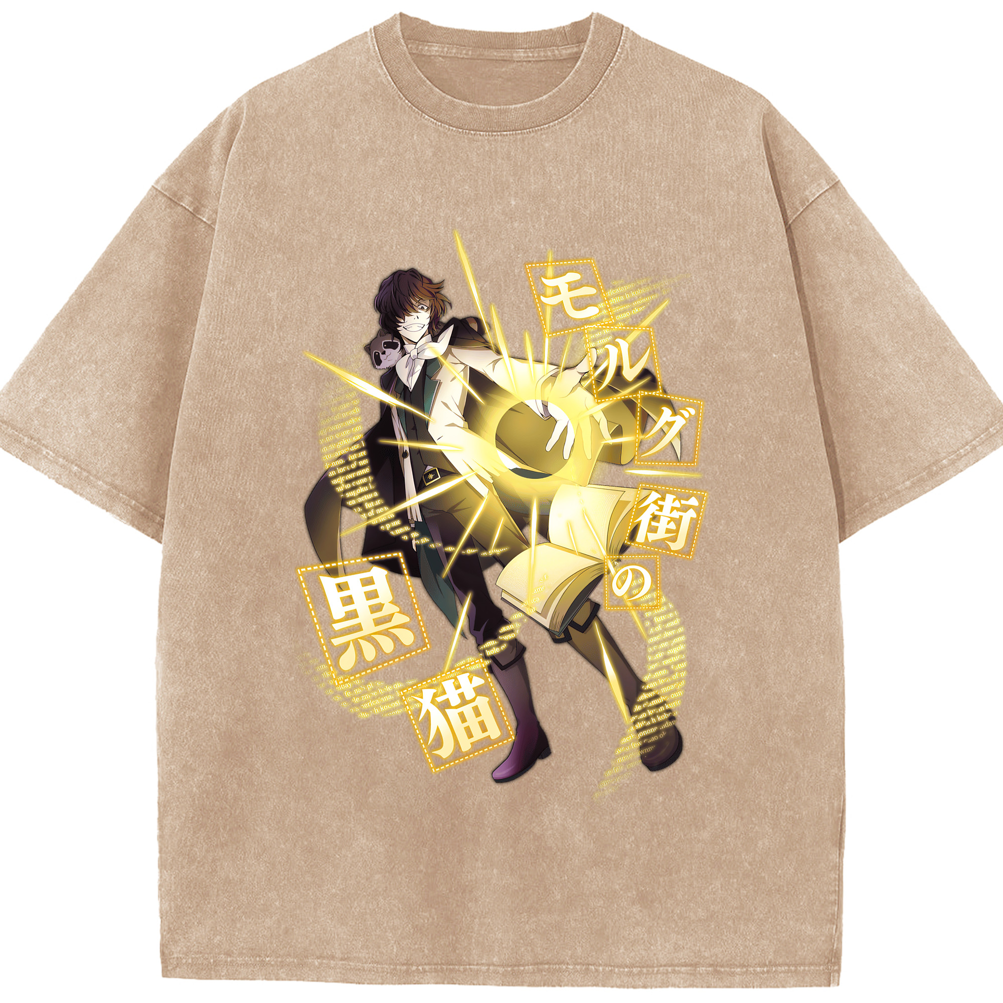 （画像用） 文豪ストレイドッグス Bungo Stray Dogs 綿100% ヴィンテージ風 半袖Tシャツ（フロントプリント）