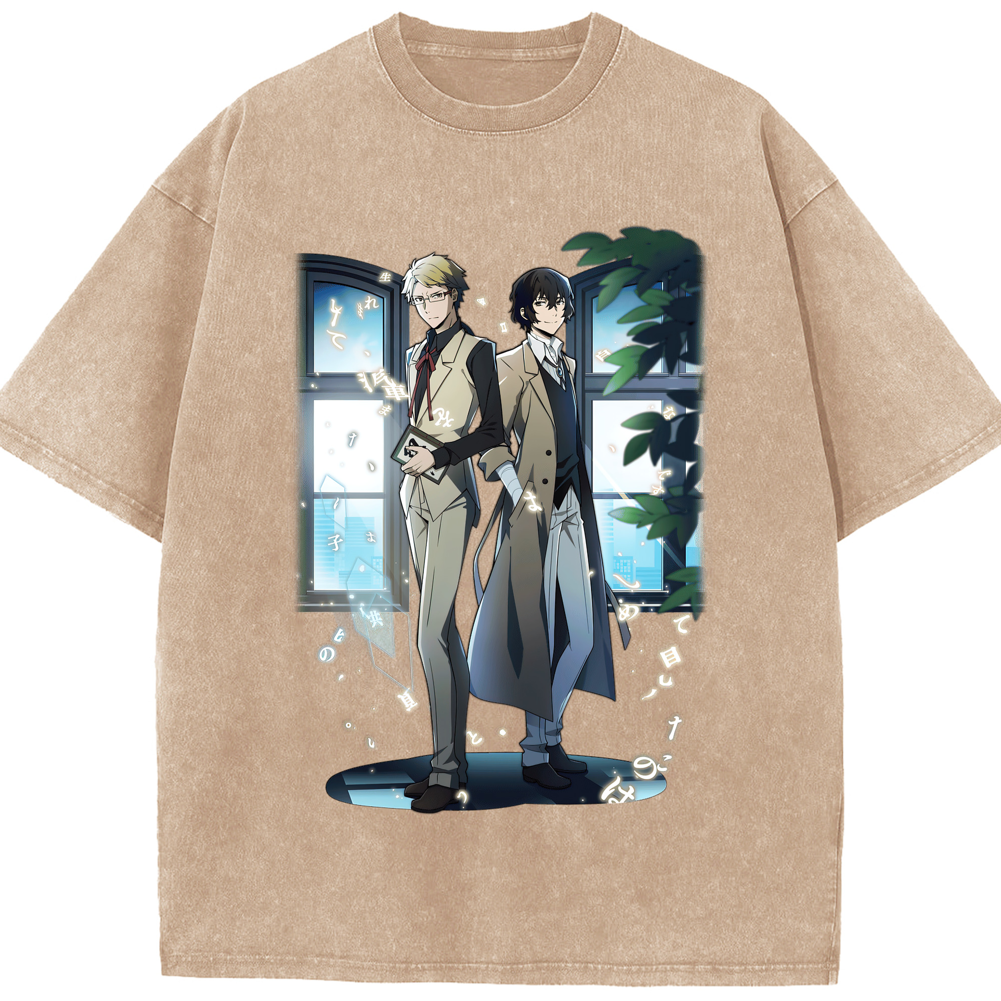 （画像用） 文豪ストレイドッグス Bungo Stray Dogs 綿100% ヴィンテージ風 半袖Tシャツ（フロントプリント）