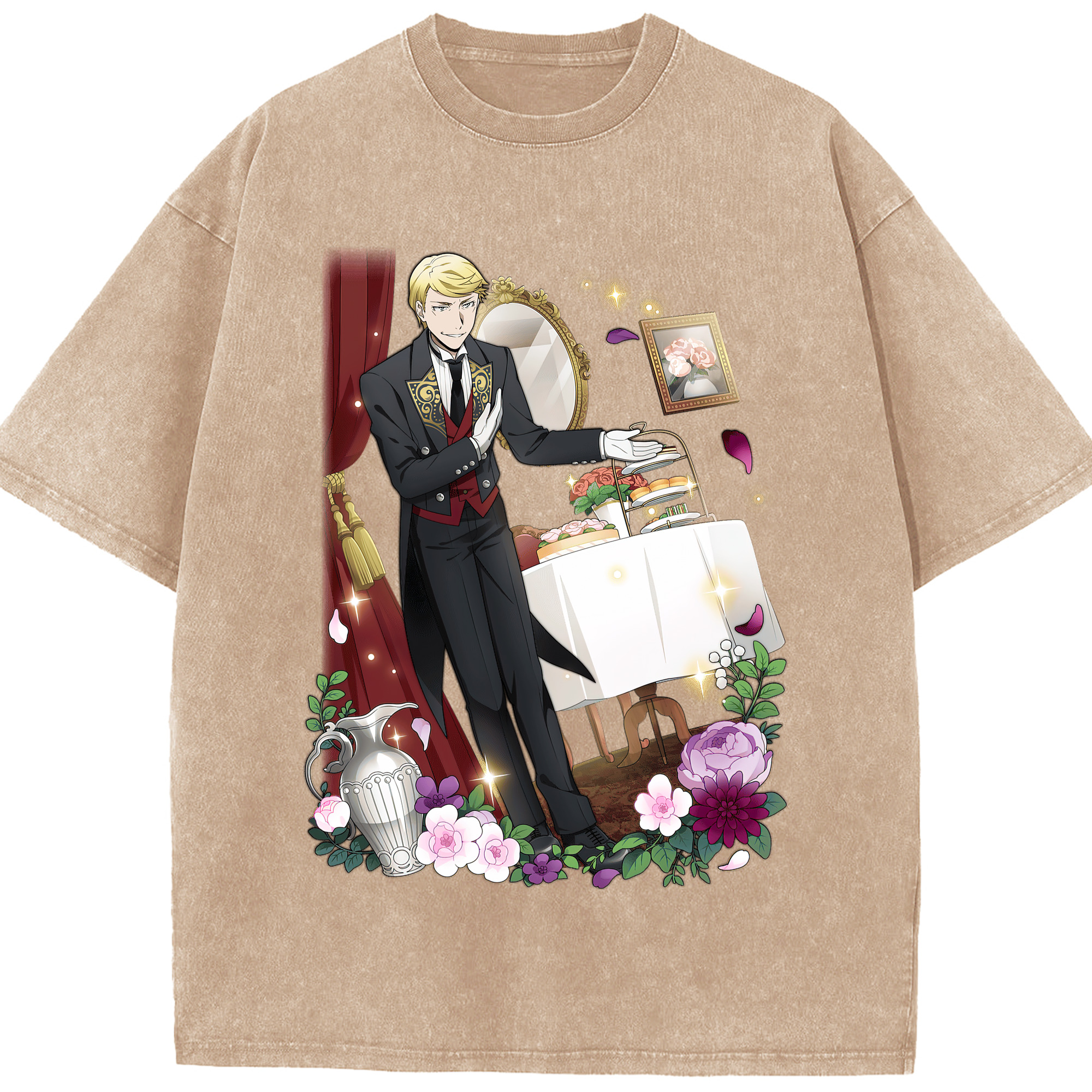 （画像用） 文豪ストレイドッグス Bungo Stray Dogs 綿100% ヴィンテージ風 半袖Tシャツ（フロントプリント）