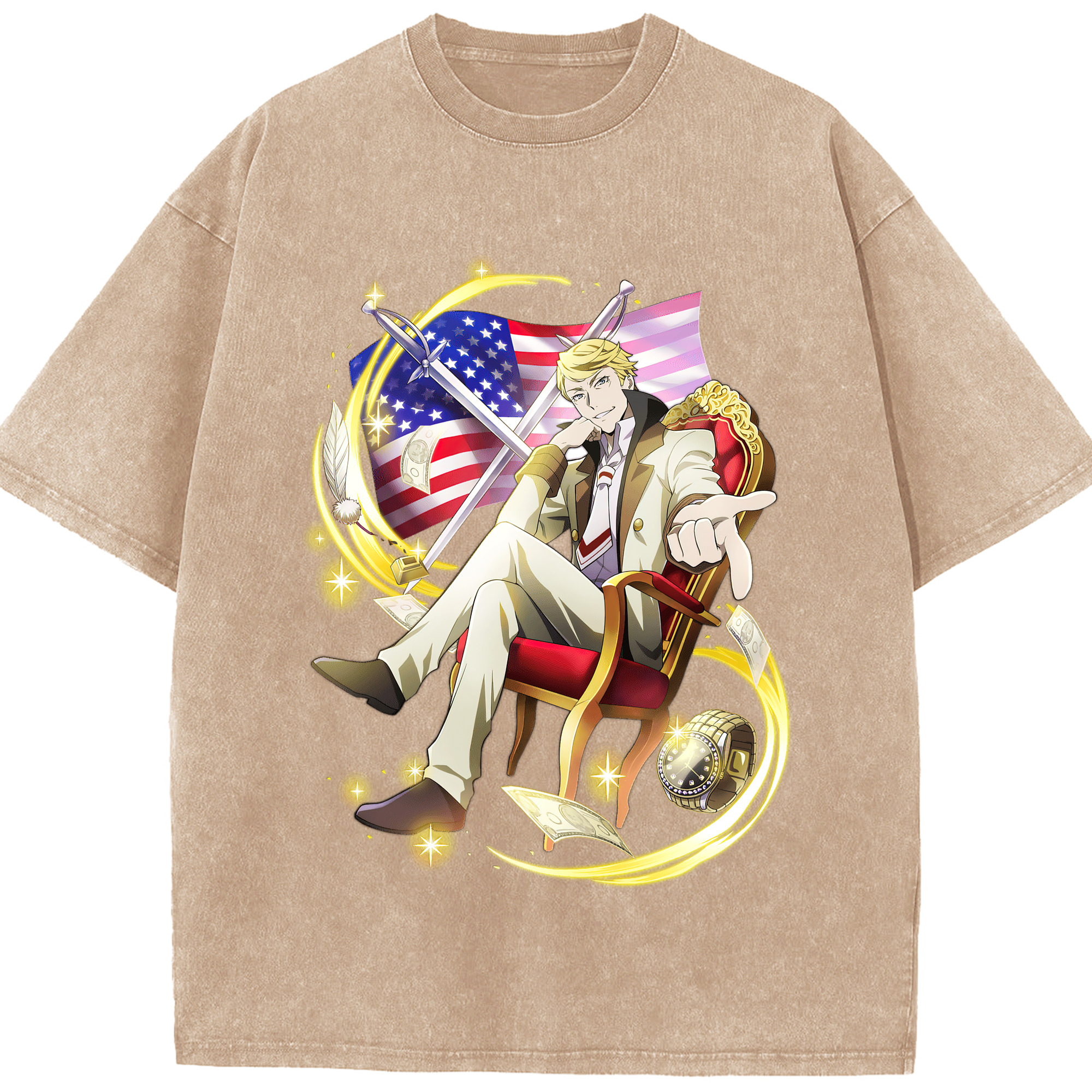 （画像用） 文豪ストレイドッグス Bungo Stray Dogs 綿100% ヴィンテージ風 半袖Tシャツ（フロントプリント）