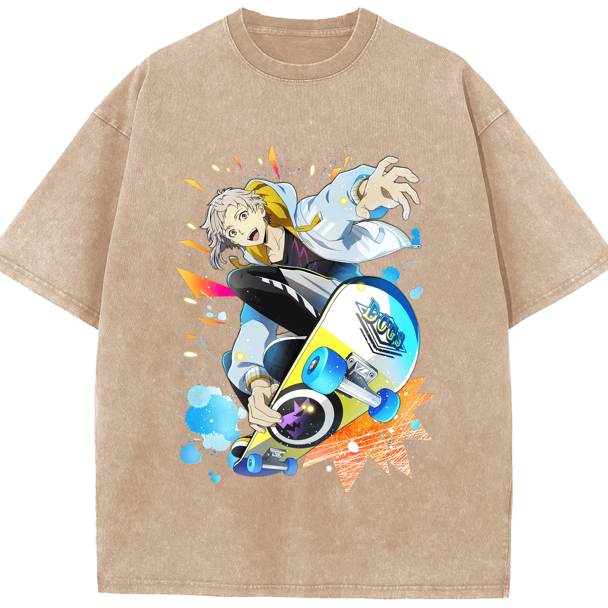 （画像用） 文豪ストレイドッグス Bungo Stray Dogs 綿100% ヴィンテージ風 半袖Tシャツ（フロントプリント）