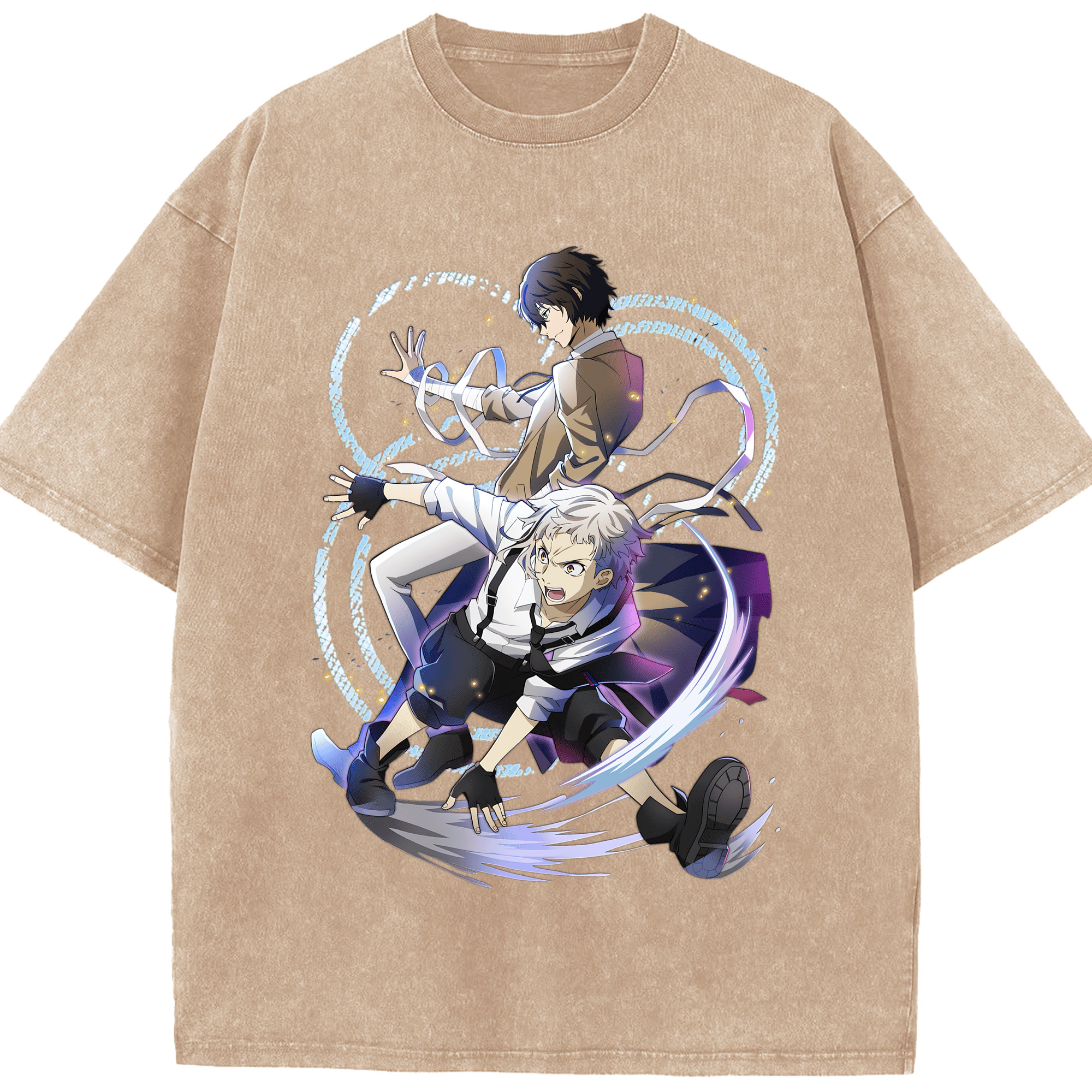 （画像用） 文豪ストレイドッグス Bungo Stray Dogs 綿100% ヴィンテージ風 半袖Tシャツ（フロントプリント）