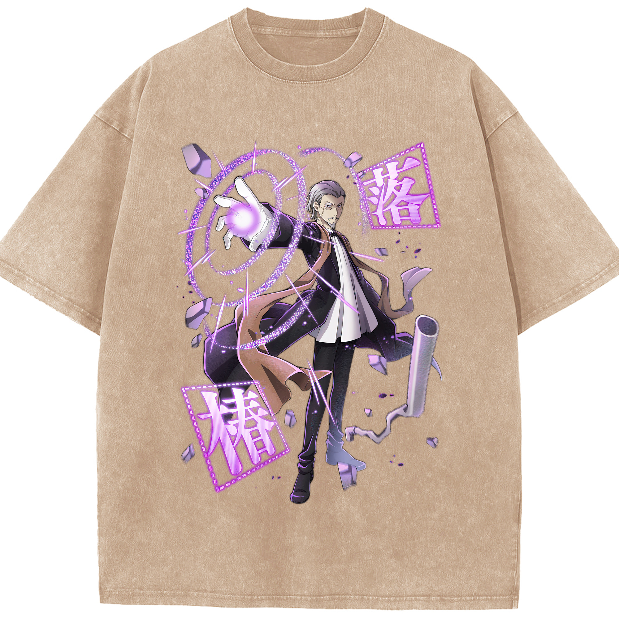 （画像用） 文豪ストレイドッグス Bungo Stray Dogs 綿100% ヴィンテージ風 半袖Tシャツ（フロントプリント）