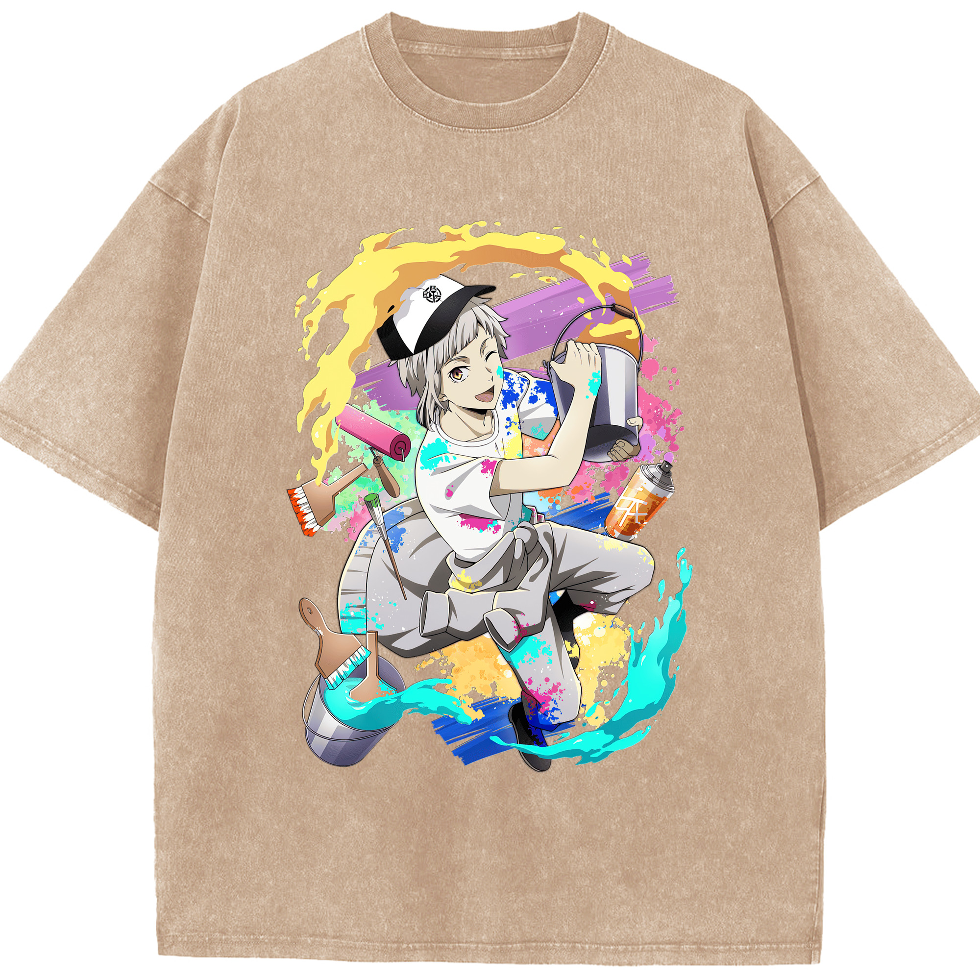 （画像用） 文豪ストレイドッグス Bungo Stray Dogs 綿100% ヴィンテージ風 半袖Tシャツ（フロントプリント）