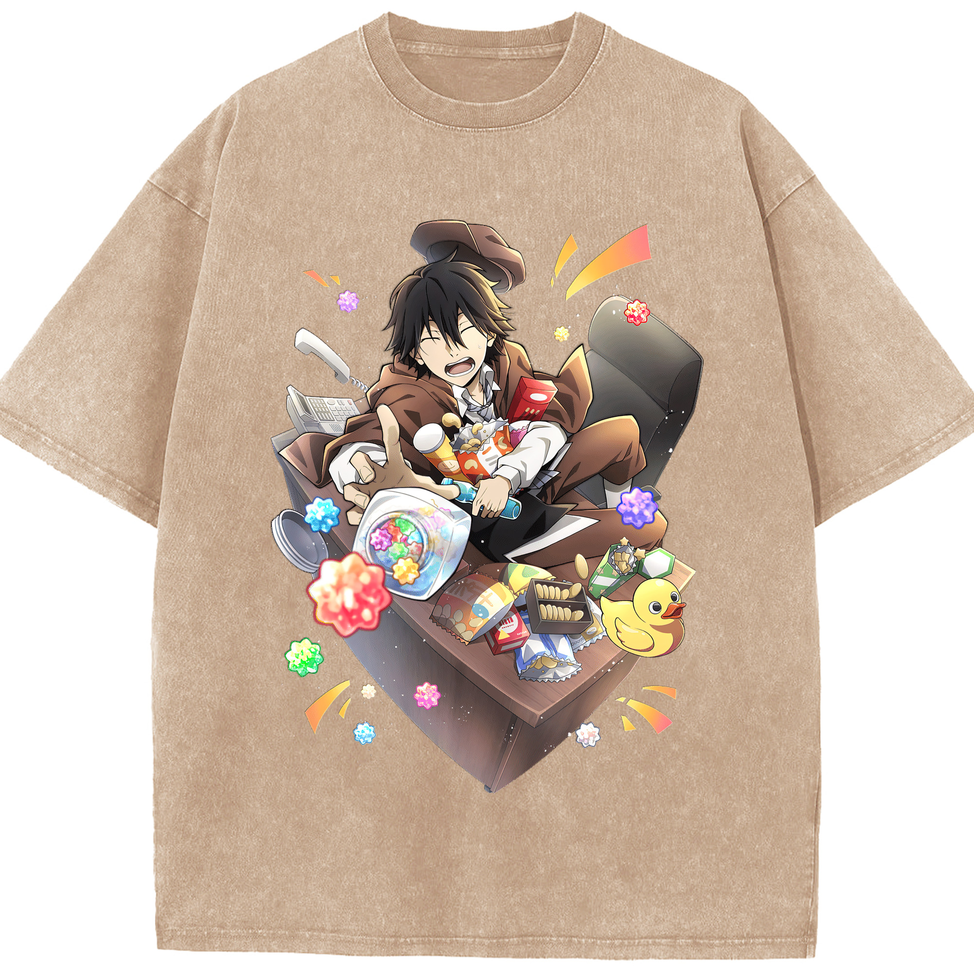 （画像用） 文豪ストレイドッグス Bungo Stray Dogs 綿100% ヴィンテージ風 半袖Tシャツ（フロントプリント）