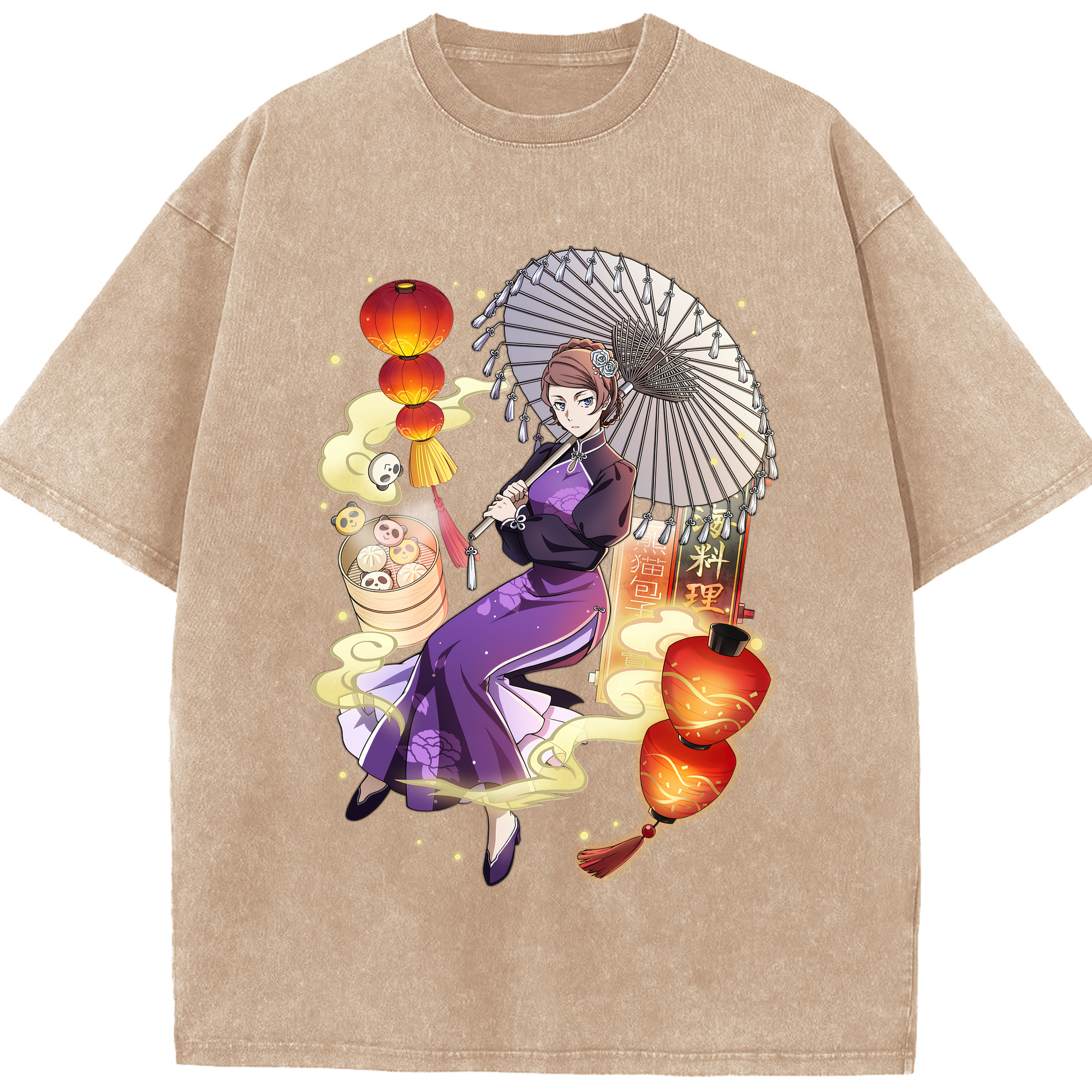 （画像用） 文豪ストレイドッグス Bungo Stray Dogs 綿100% ヴィンテージ風 半袖Tシャツ（フロントプリント）