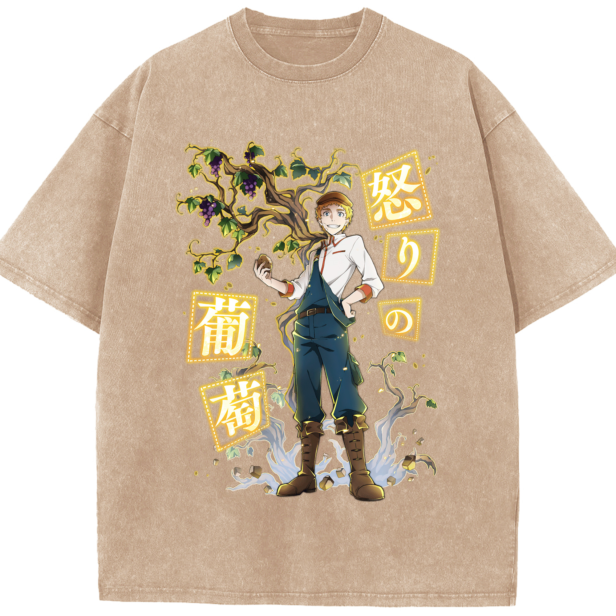 （画像用） 文豪ストレイドッグス Bungo Stray Dogs 綿100% ヴィンテージ風 半袖Tシャツ（フロントプリント）