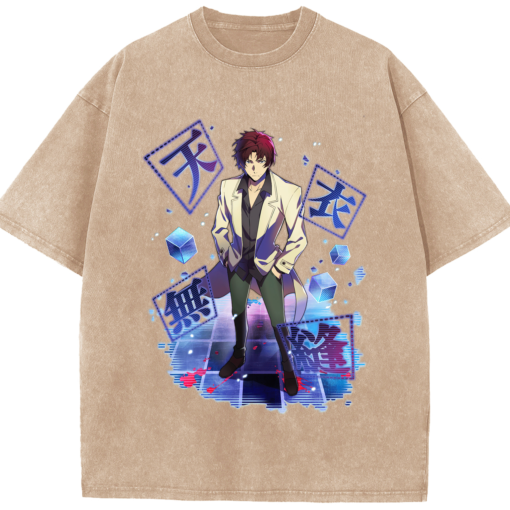 （画像用） 文豪ストレイドッグス Bungo Stray Dogs 綿100% ヴィンテージ風 半袖Tシャツ（フロントプリント）