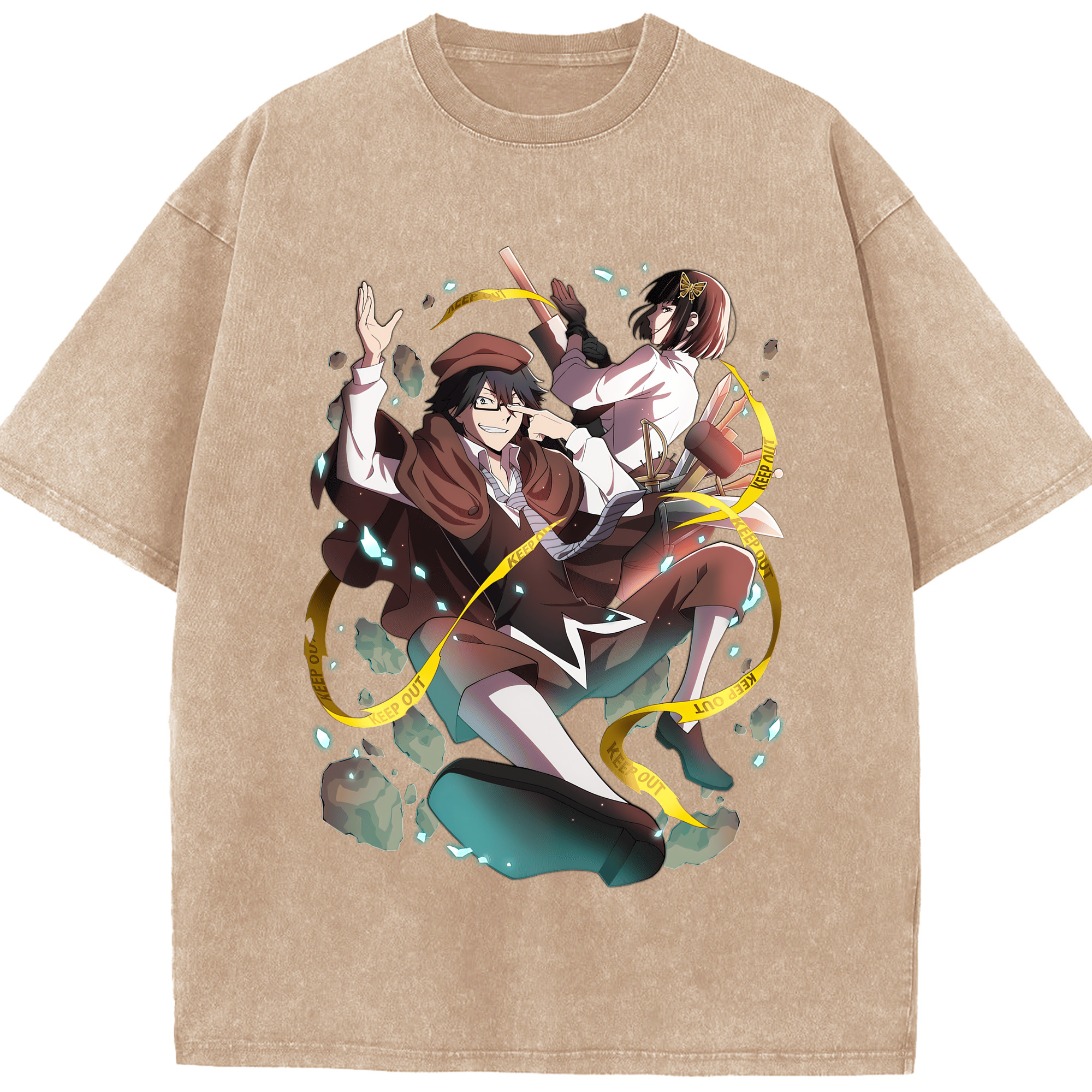（画像用） 文豪ストレイドッグス Bungo Stray Dogs 綿100% ヴィンテージ風 半袖Tシャツ（フロントプリント）