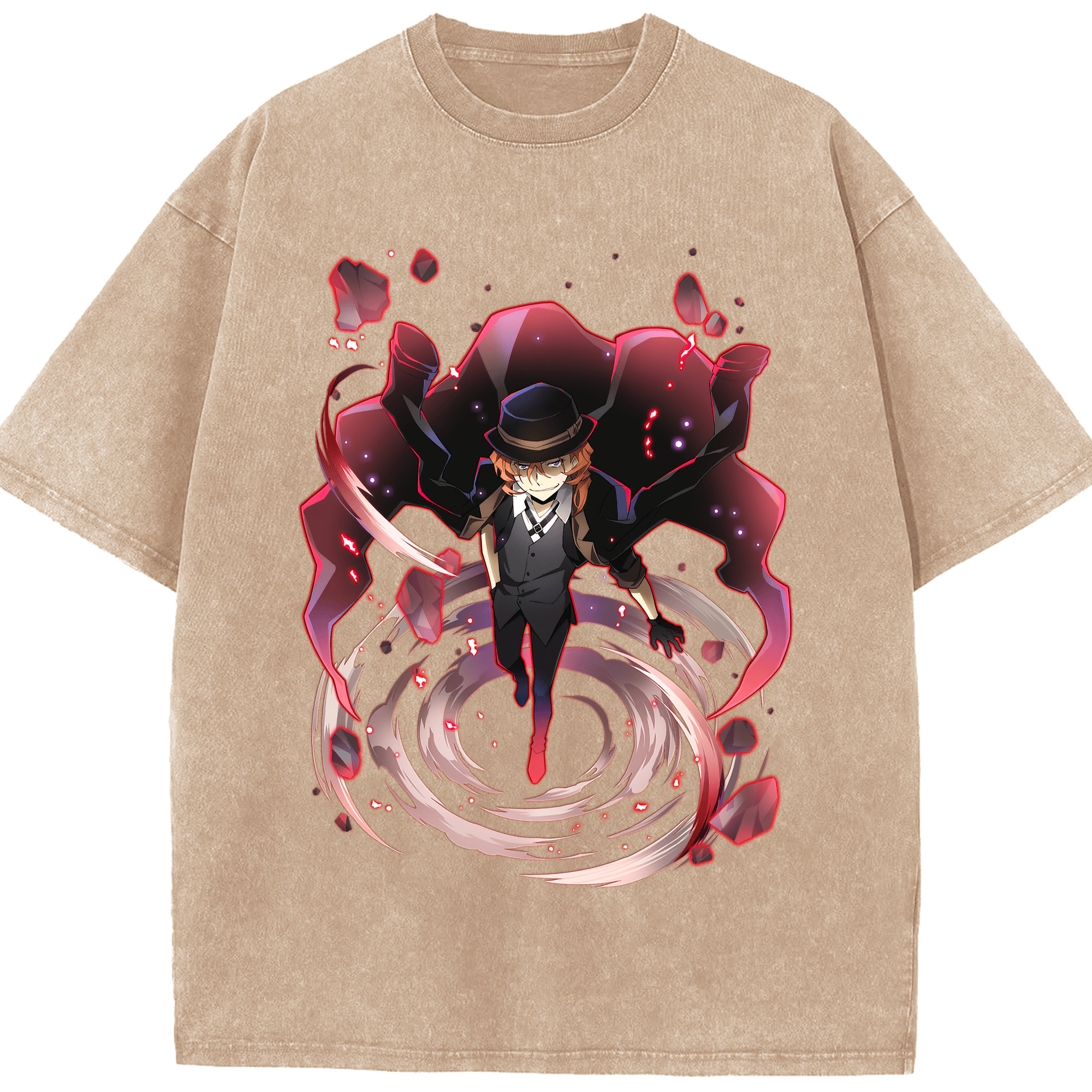 （画像用） 文豪ストレイドッグス Bungo Stray Dogs 綿100% ヴィンテージ風 半袖Tシャツ（フロントプリント）