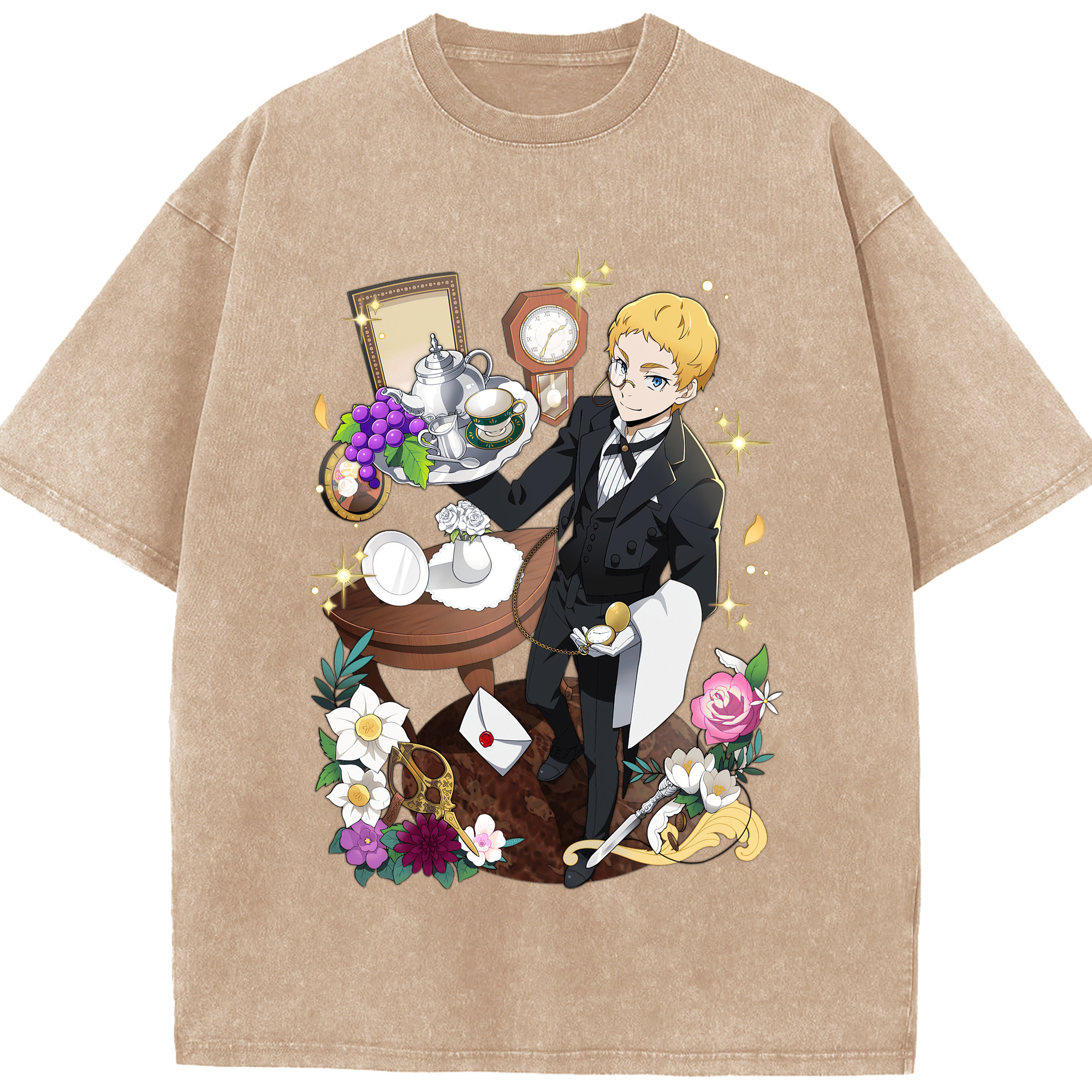 （画像用） 文豪ストレイドッグス Bungo Stray Dogs 綿100% ヴィンテージ風 半袖Tシャツ（フロントプリント）