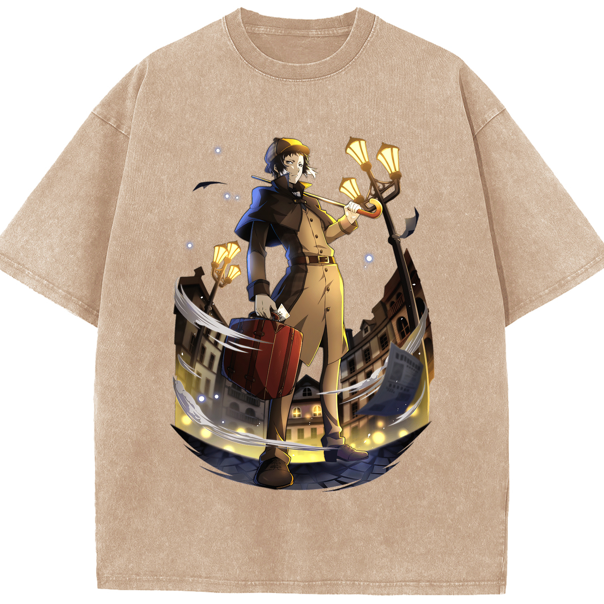 （画像用） 文豪ストレイドッグス Bungo Stray Dogs 綿100% ヴィンテージ風 半袖Tシャツ（フロントプリント）