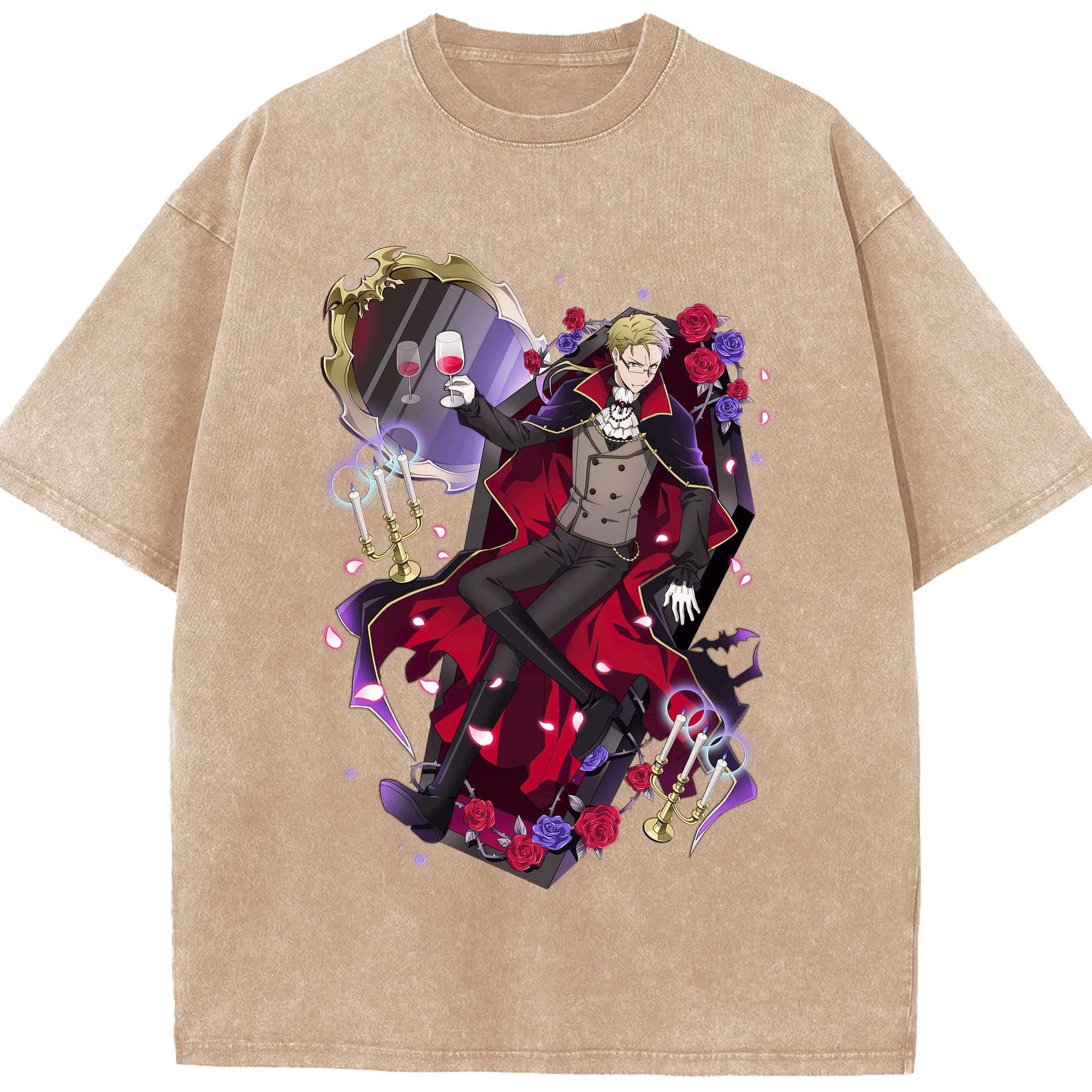 （画像用） 文豪ストレイドッグス Bungo Stray Dogs 綿100% ヴィンテージ風 半袖Tシャツ（フロントプリント）