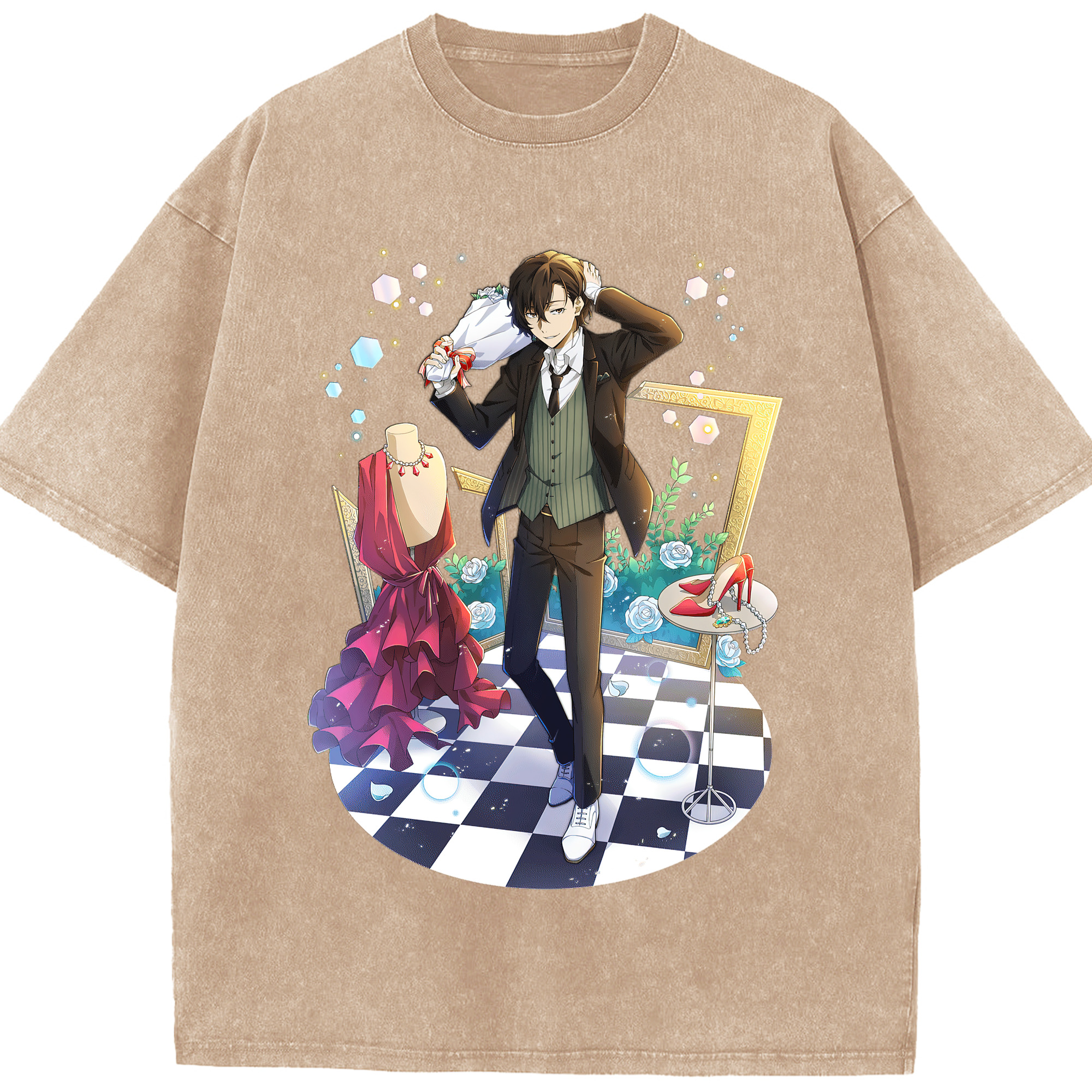 （画像用） 文豪ストレイドッグス Bungo Stray Dogs 綿100% ヴィンテージ風 半袖Tシャツ（フロントプリント）