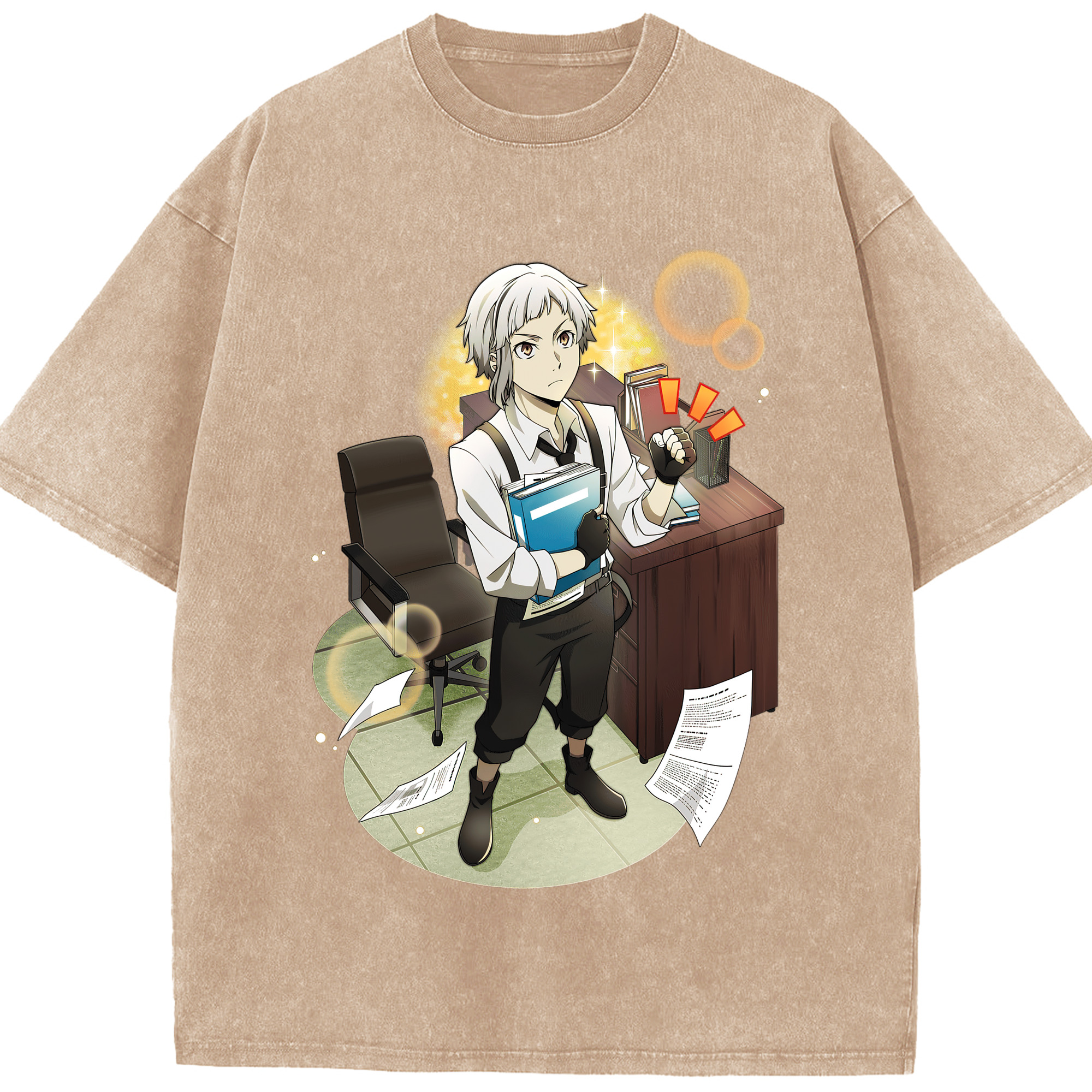 （画像用） 文豪ストレイドッグス Bungo Stray Dogs 綿100% ヴィンテージ風 半袖Tシャツ（フロントプリント）
