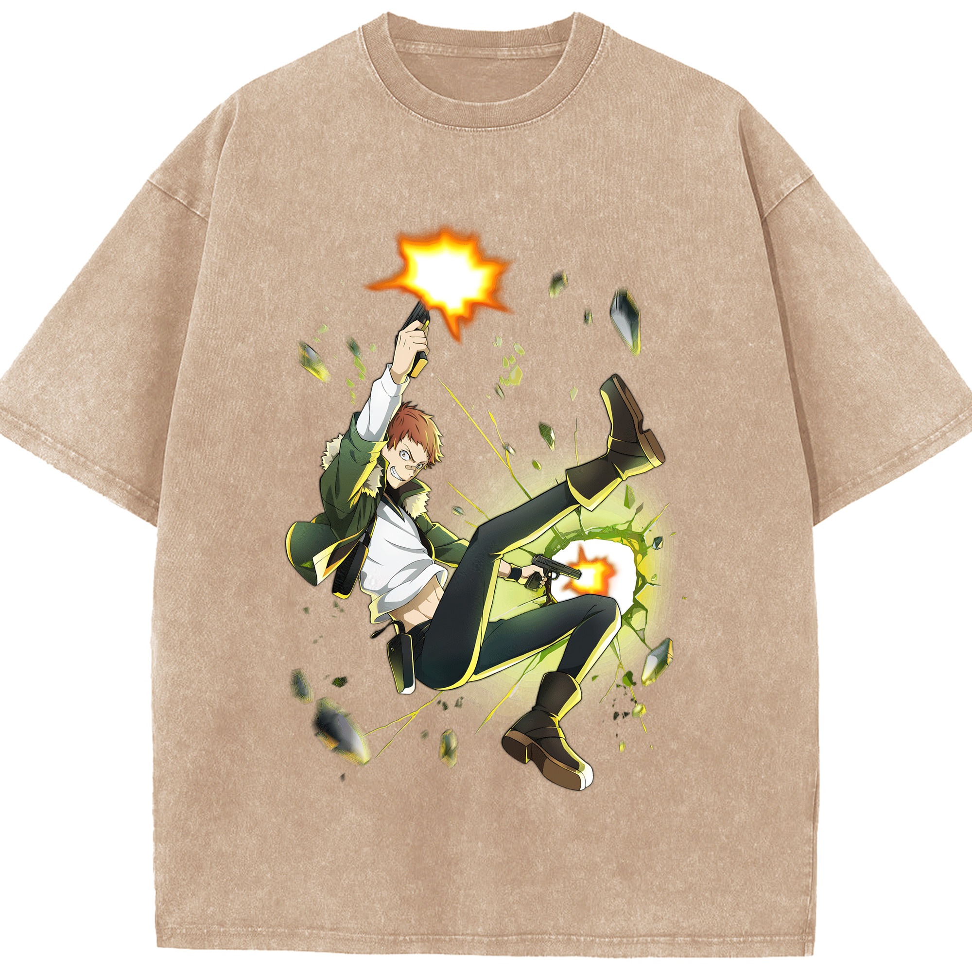 （画像用） 文豪ストレイドッグス Bungo Stray Dogs 綿100% ヴィンテージ風 半袖Tシャツ（フロントプリント）