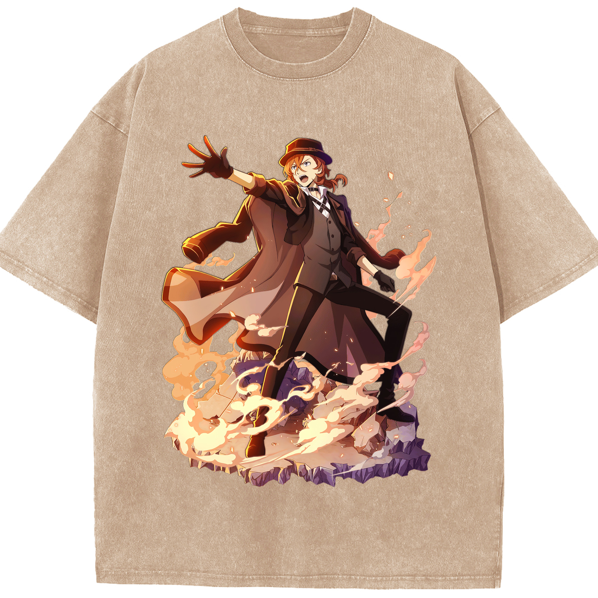 （画像用） 文豪ストレイドッグス Bungo Stray Dogs 綿100% ヴィンテージ風 半袖Tシャツ（フロントプリント）