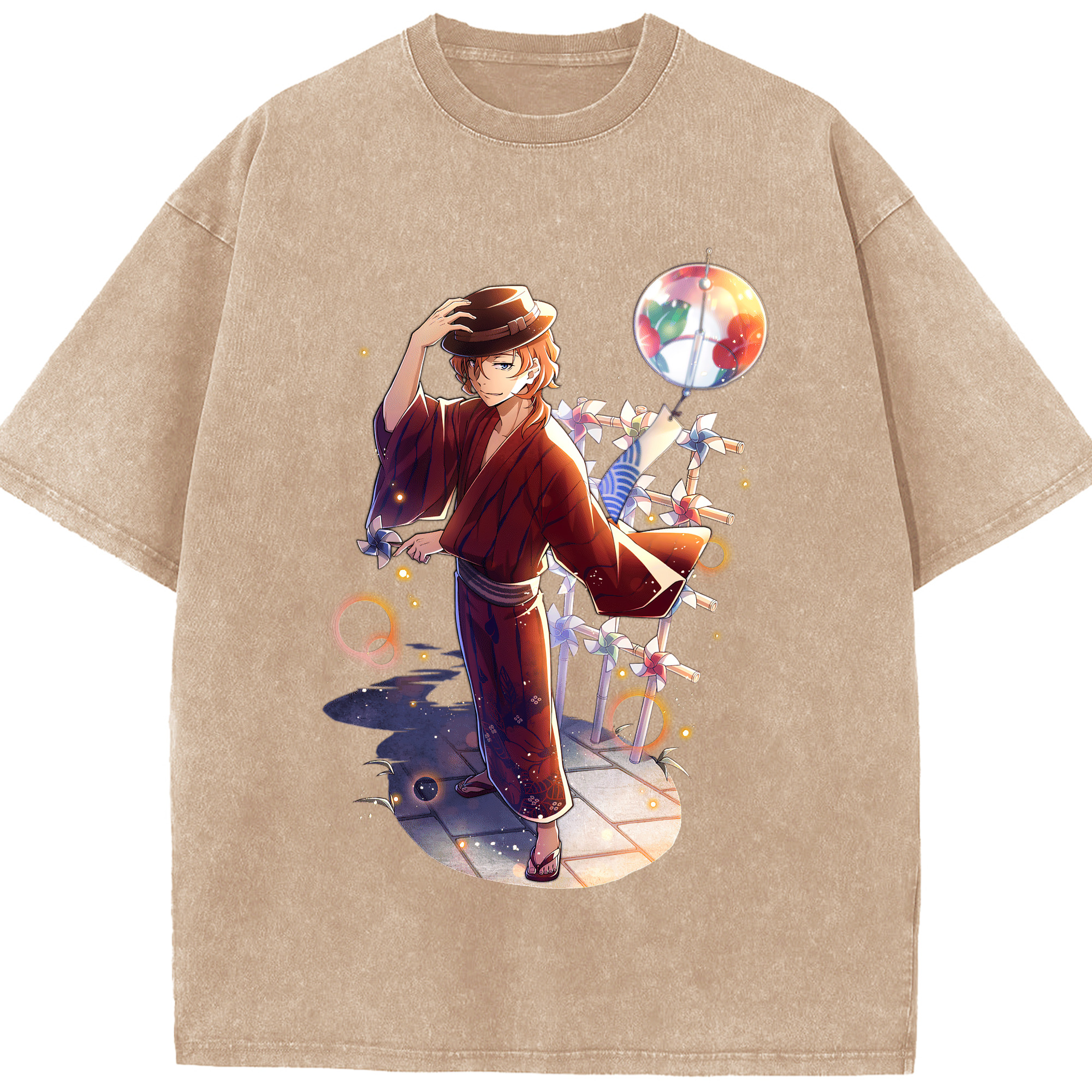 （画像用） 文豪ストレイドッグス Bungo Stray Dogs 綿100% ヴィンテージ風 半袖Tシャツ（フロントプリント）