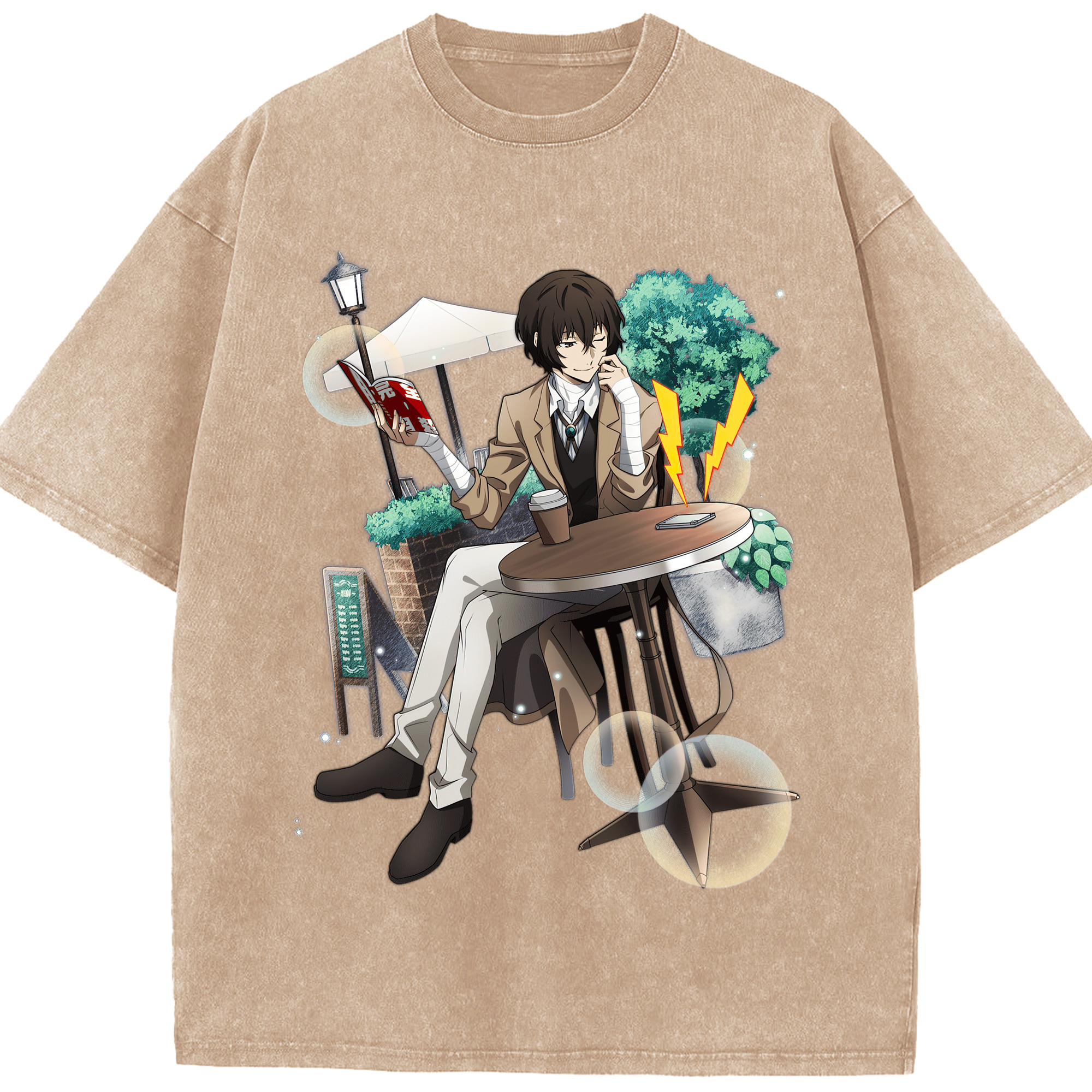 （画像用） 文豪ストレイドッグス Bungo Stray Dogs 綿100% ヴィンテージ風 半袖Tシャツ（フロントプリント）